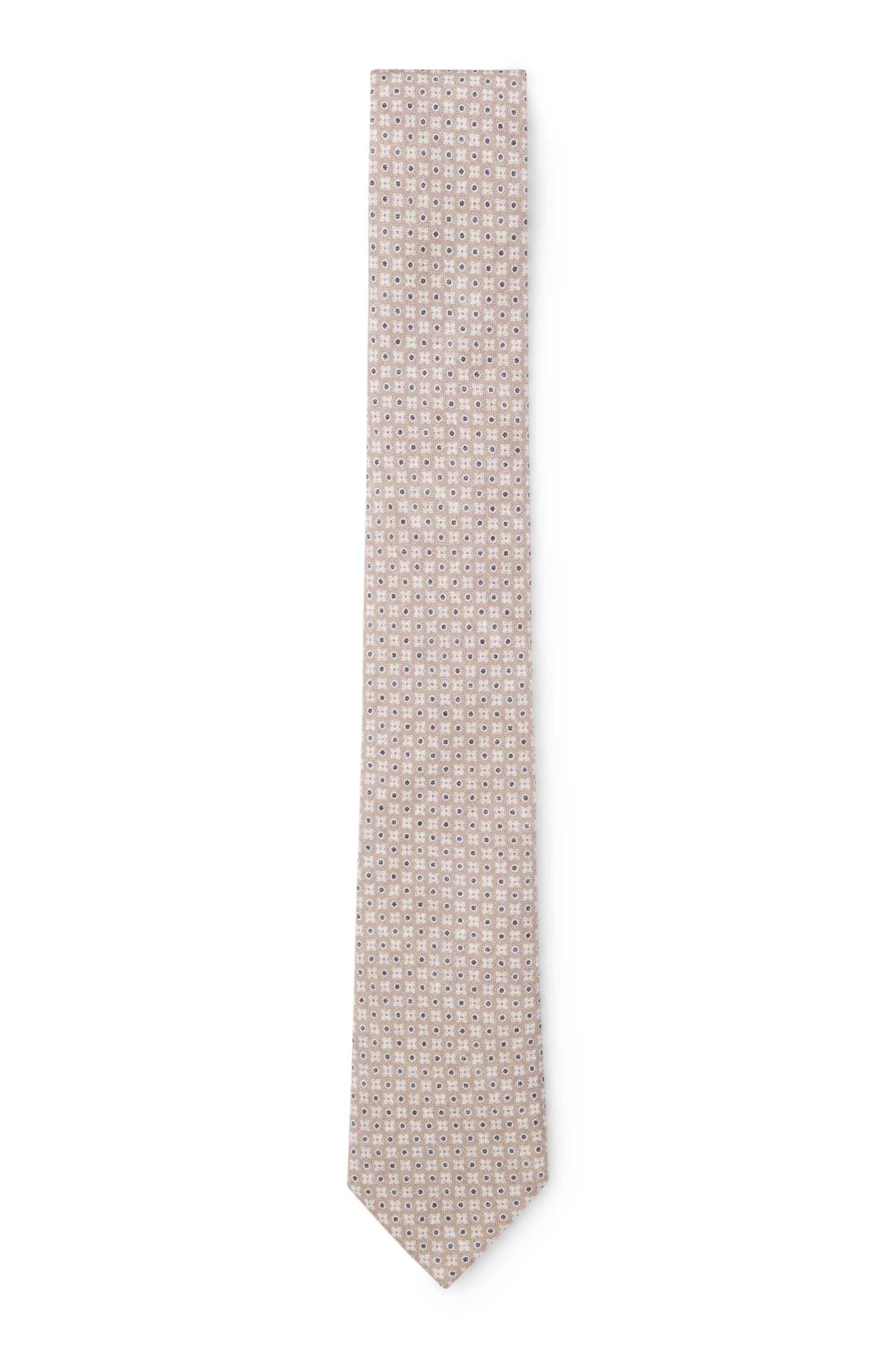 Patterned tie in cotton and wool