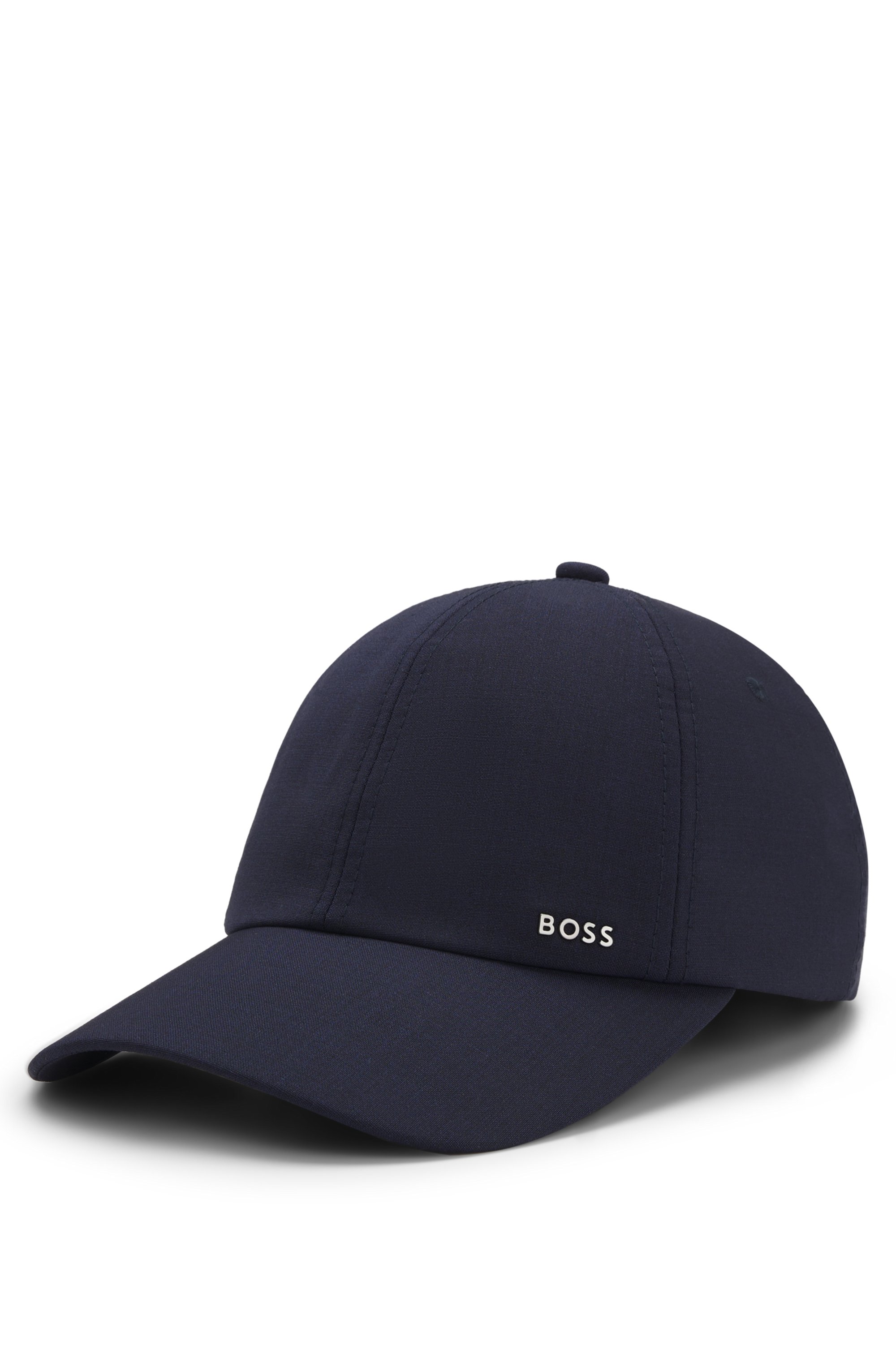 Cap in wool-blend twill with metallic logo lettering