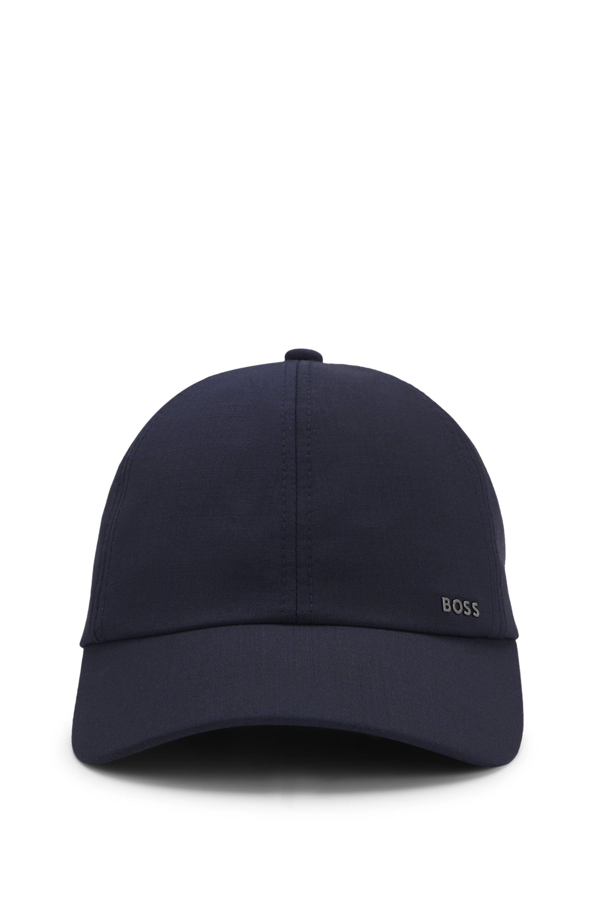 Cap in wool-blend twill with metallic logo lettering