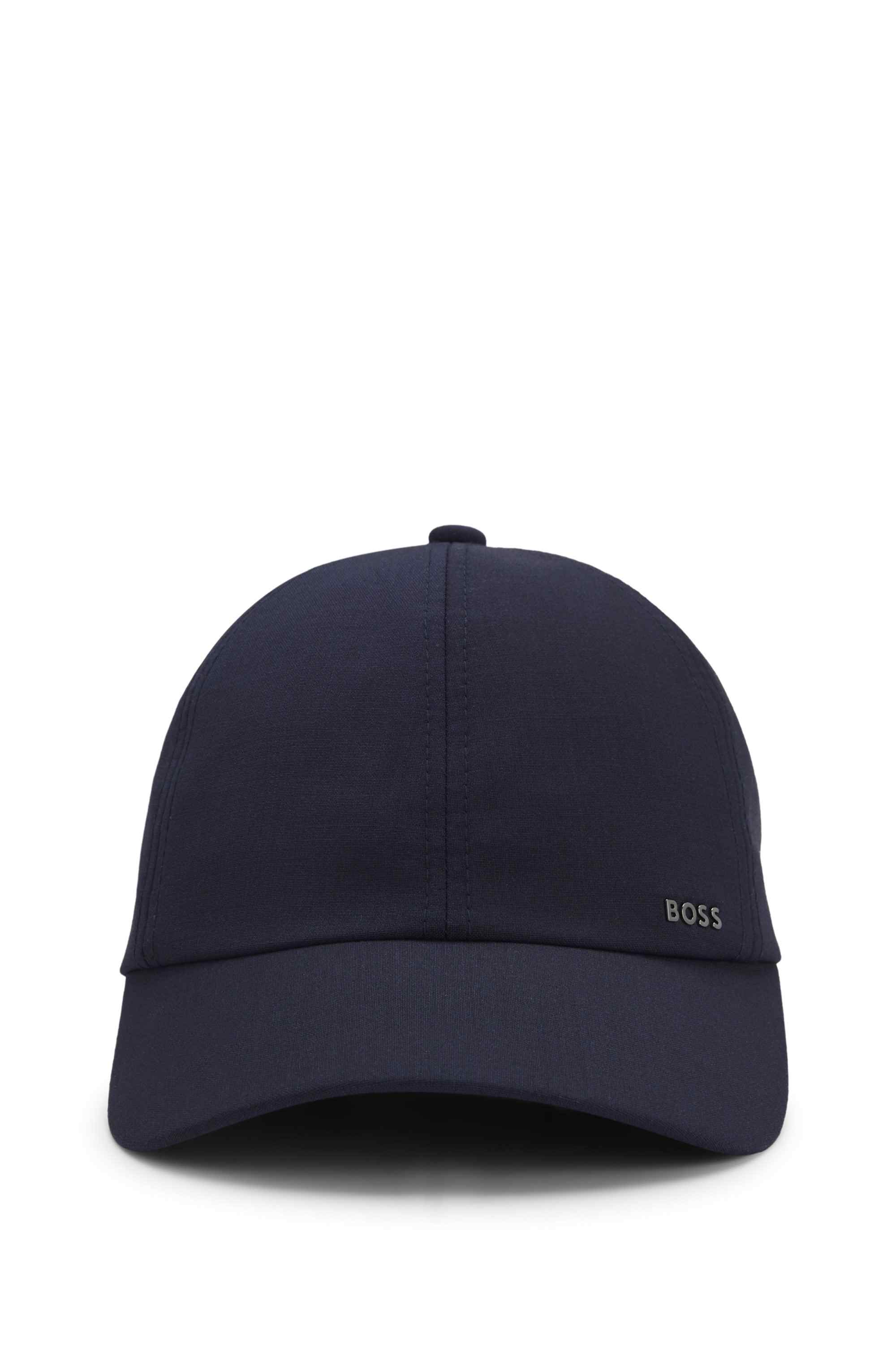 Cap in wool-blend twill with metallic logo lettering