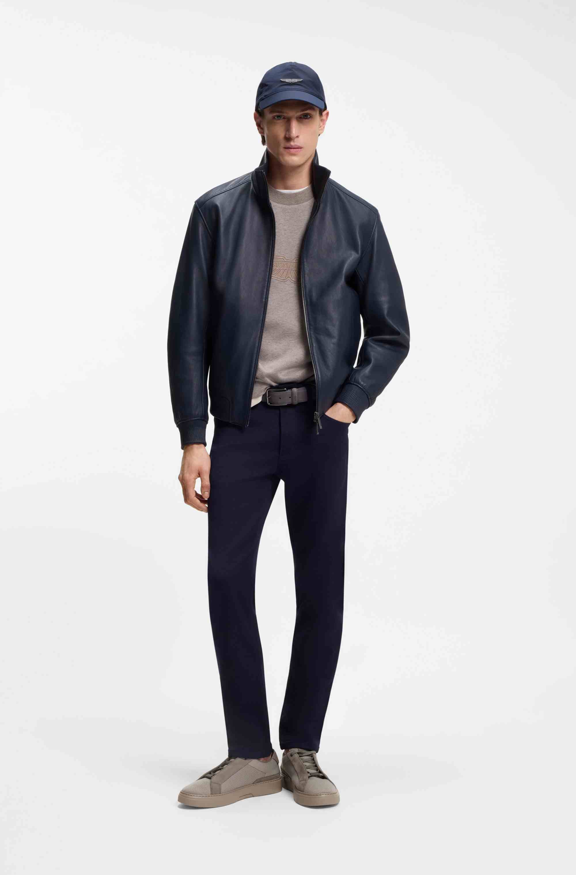 BOSS x ASTON MARTIN trainers with leather trims