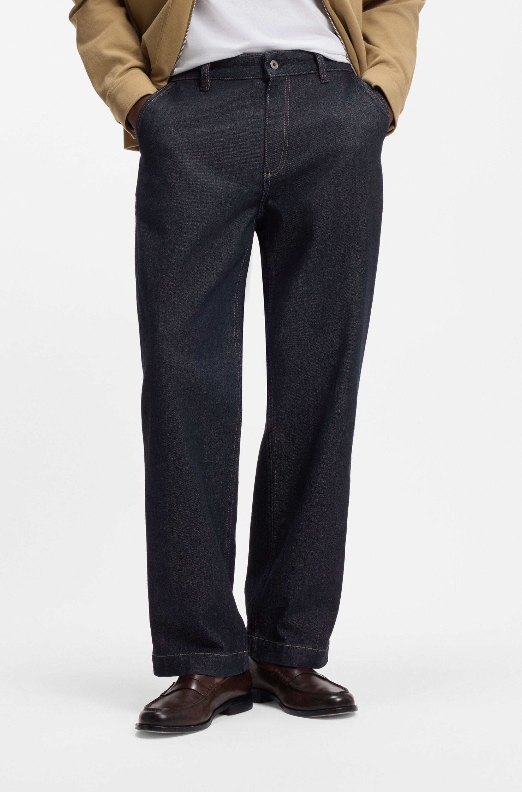 Relaxed-fit jeans in indigo stretch denim