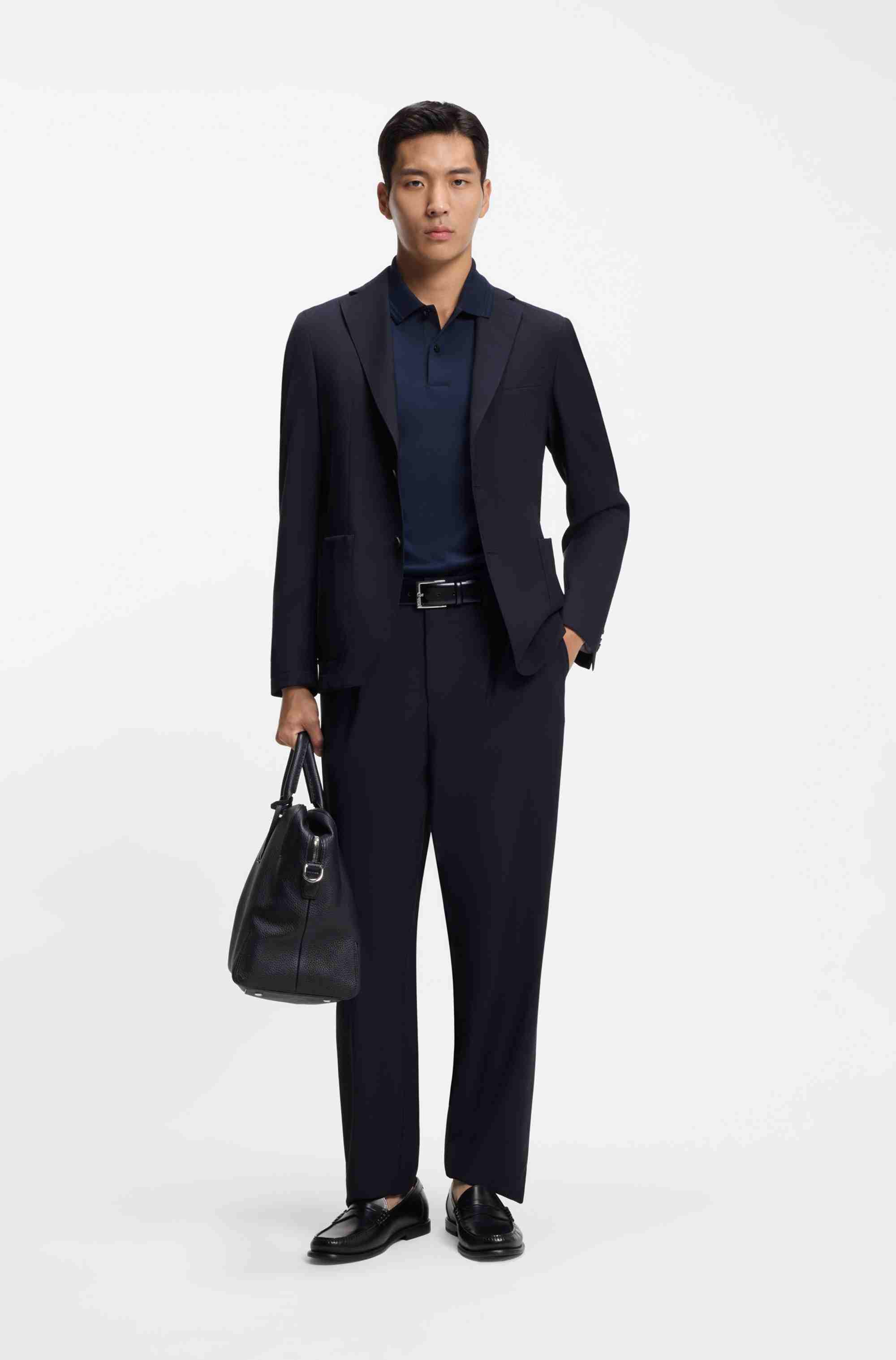 Slim-fit suit jacket in washable performance-stretch fabric