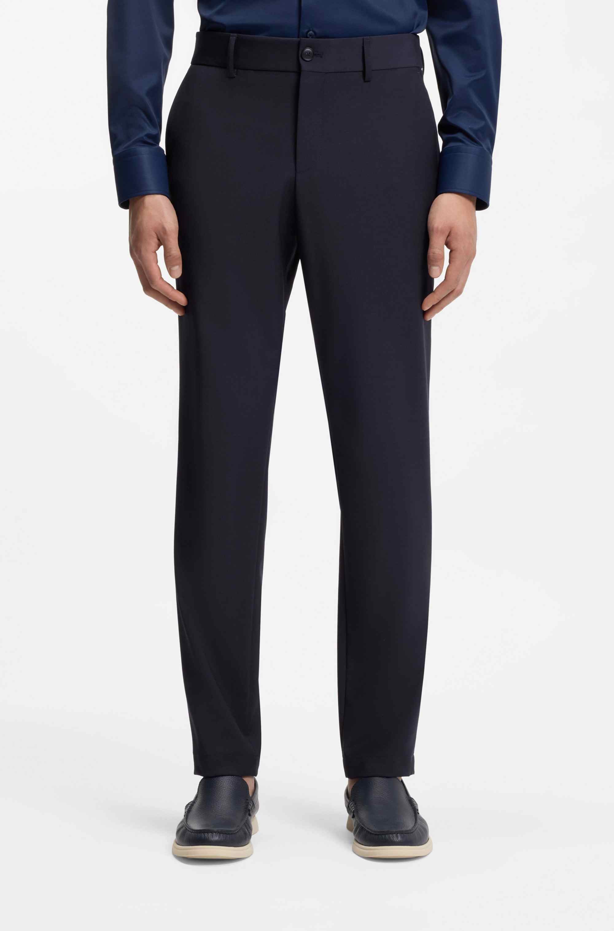 Slim-fit trousers in a washable wool blend