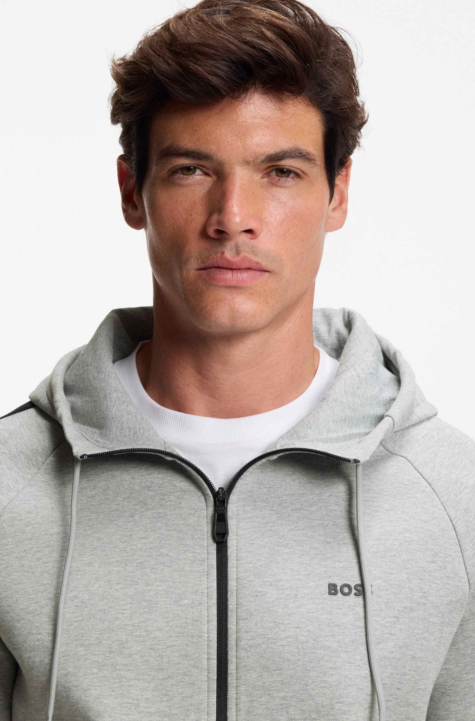 Stretch-cotton tracksuit with contrast inserts
