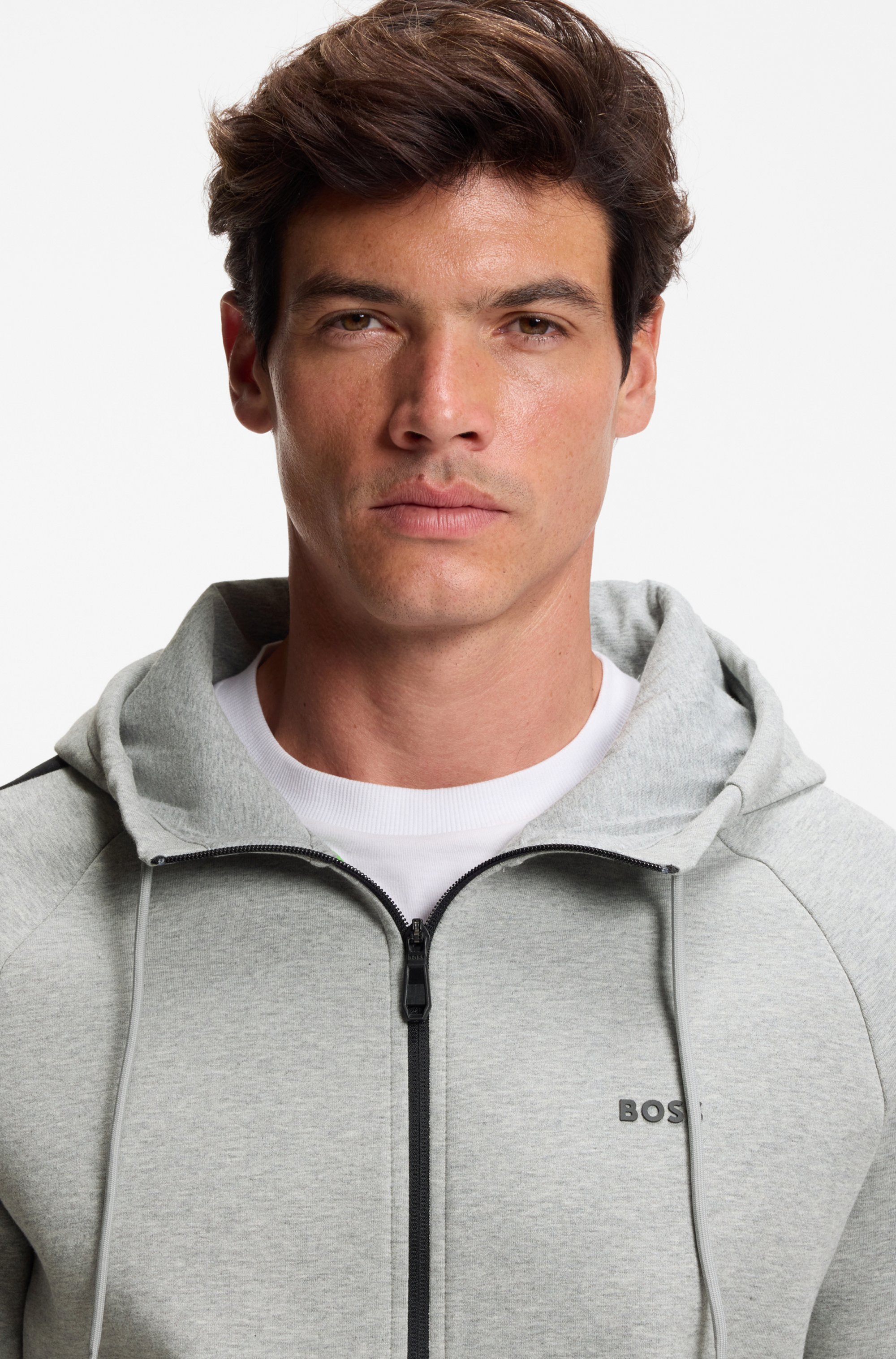 Stretch-cotton tracksuit set with contrast inserts