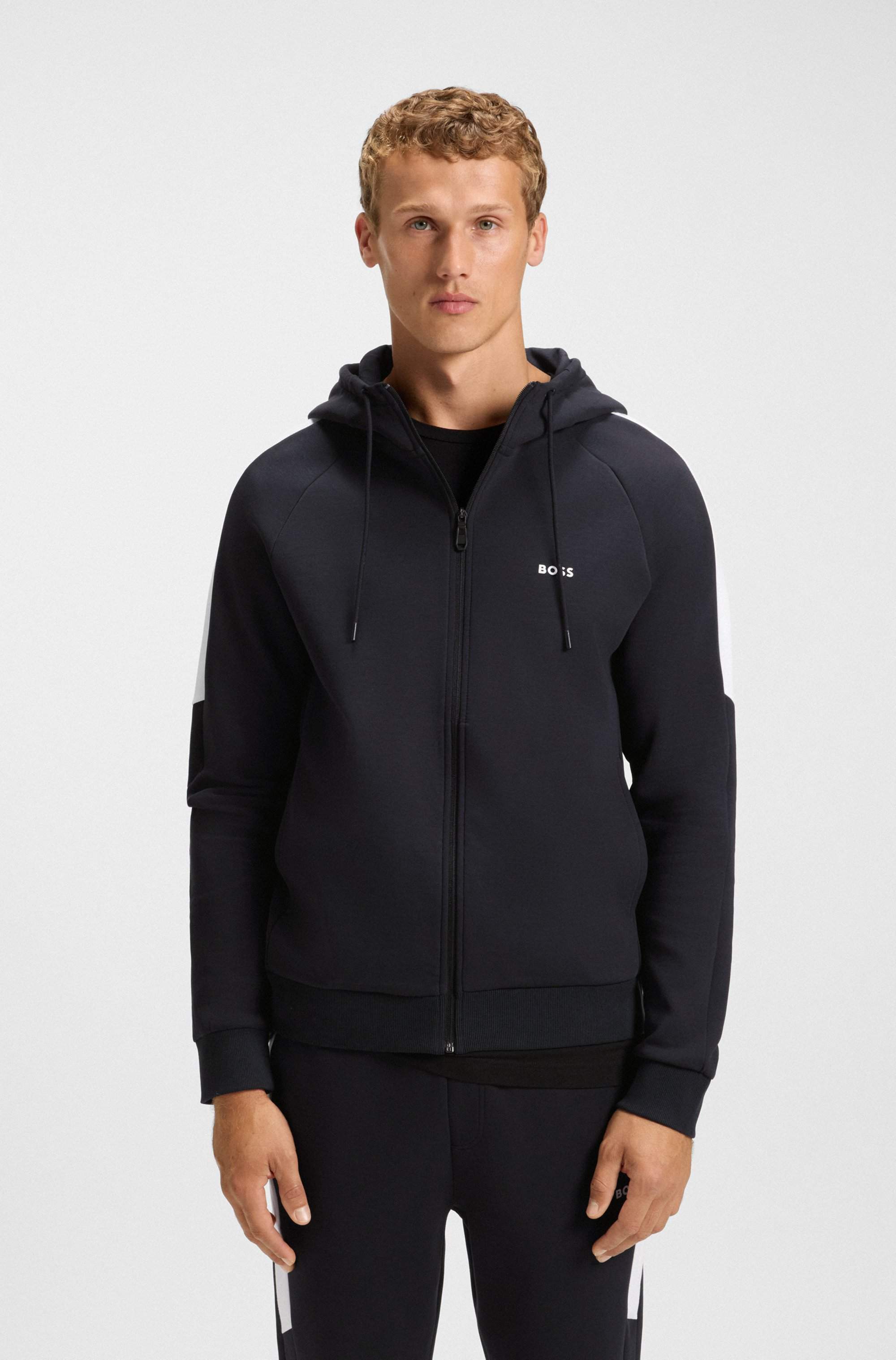 Stretch-cotton tracksuit with contrast inserts