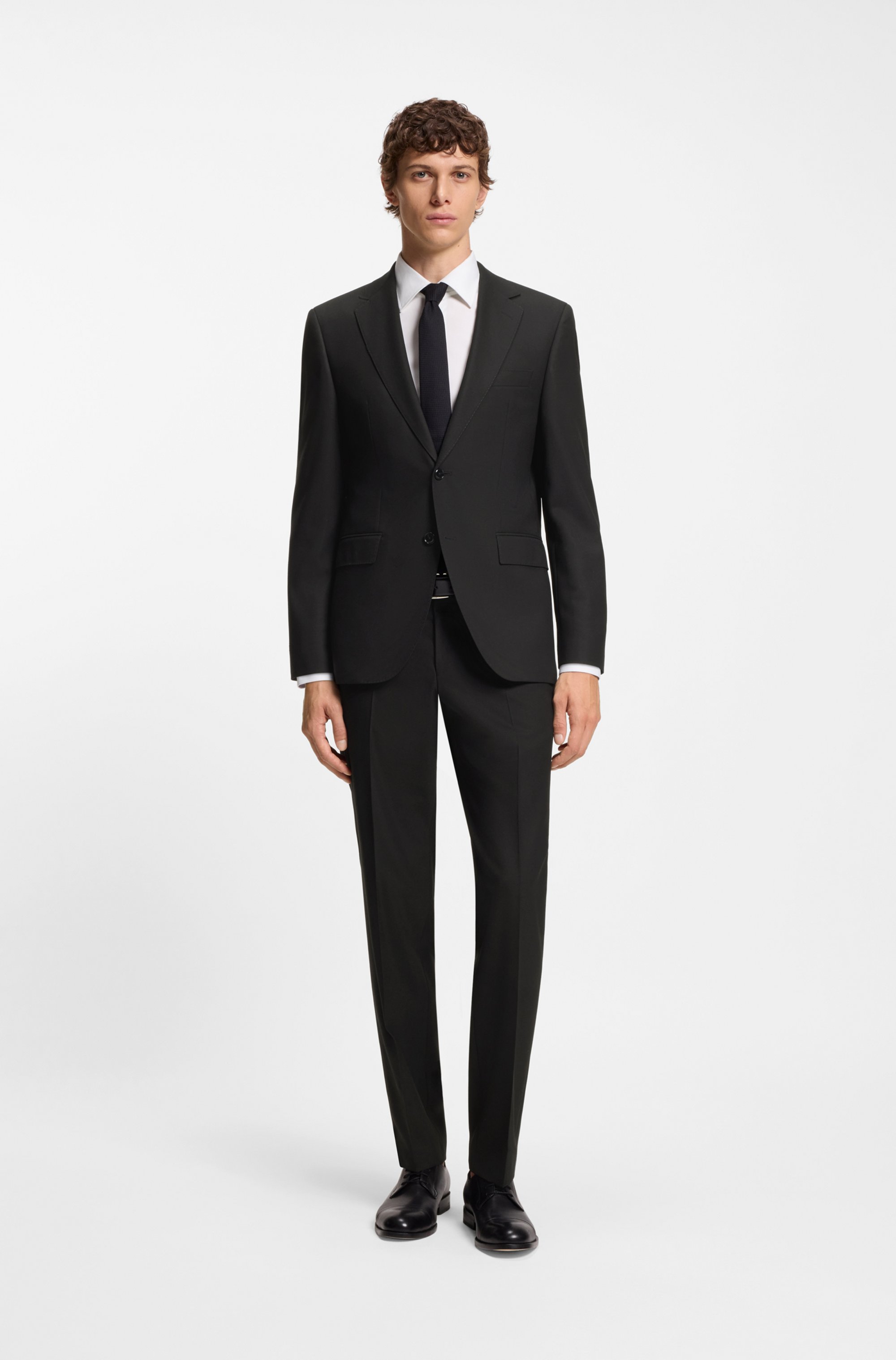 Two-piece regular-fit suit in stretch cloth