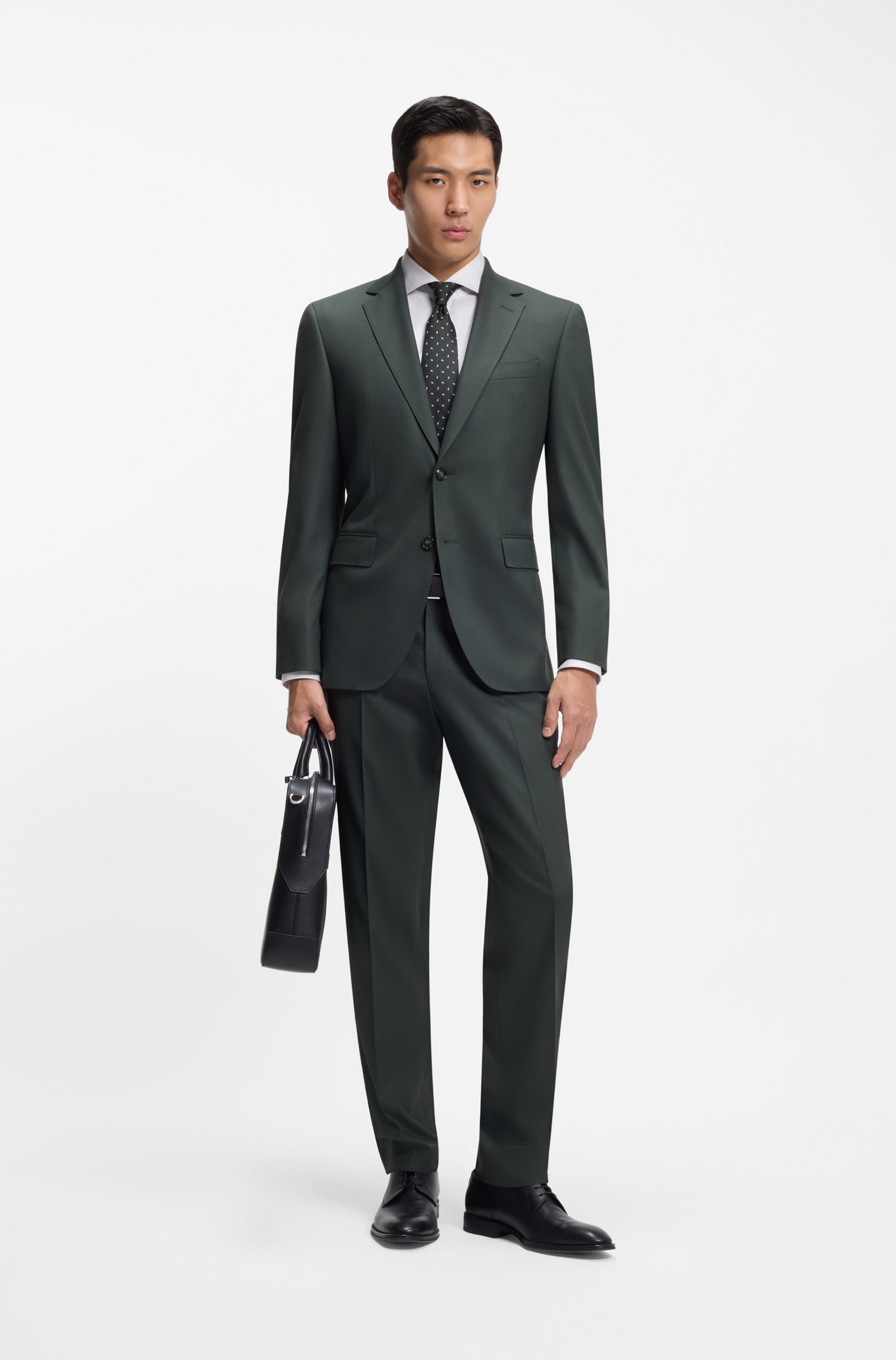 Two-piece regular-fit suit in stretch cloth