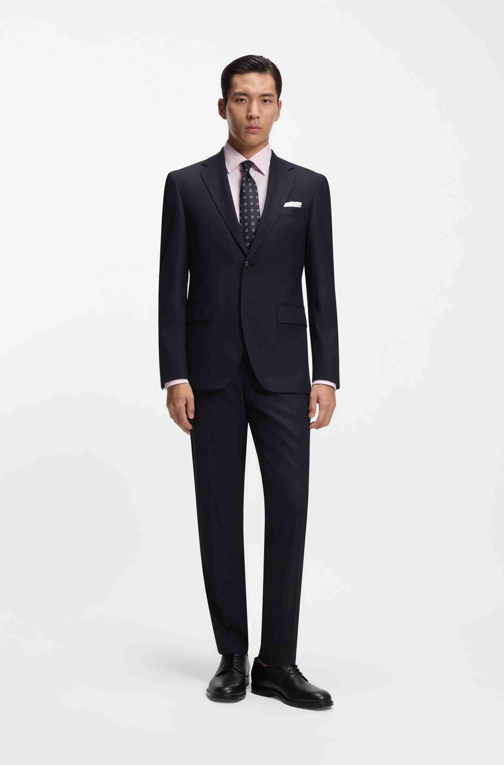 Two-piece regular-fit suit in stretch cloth