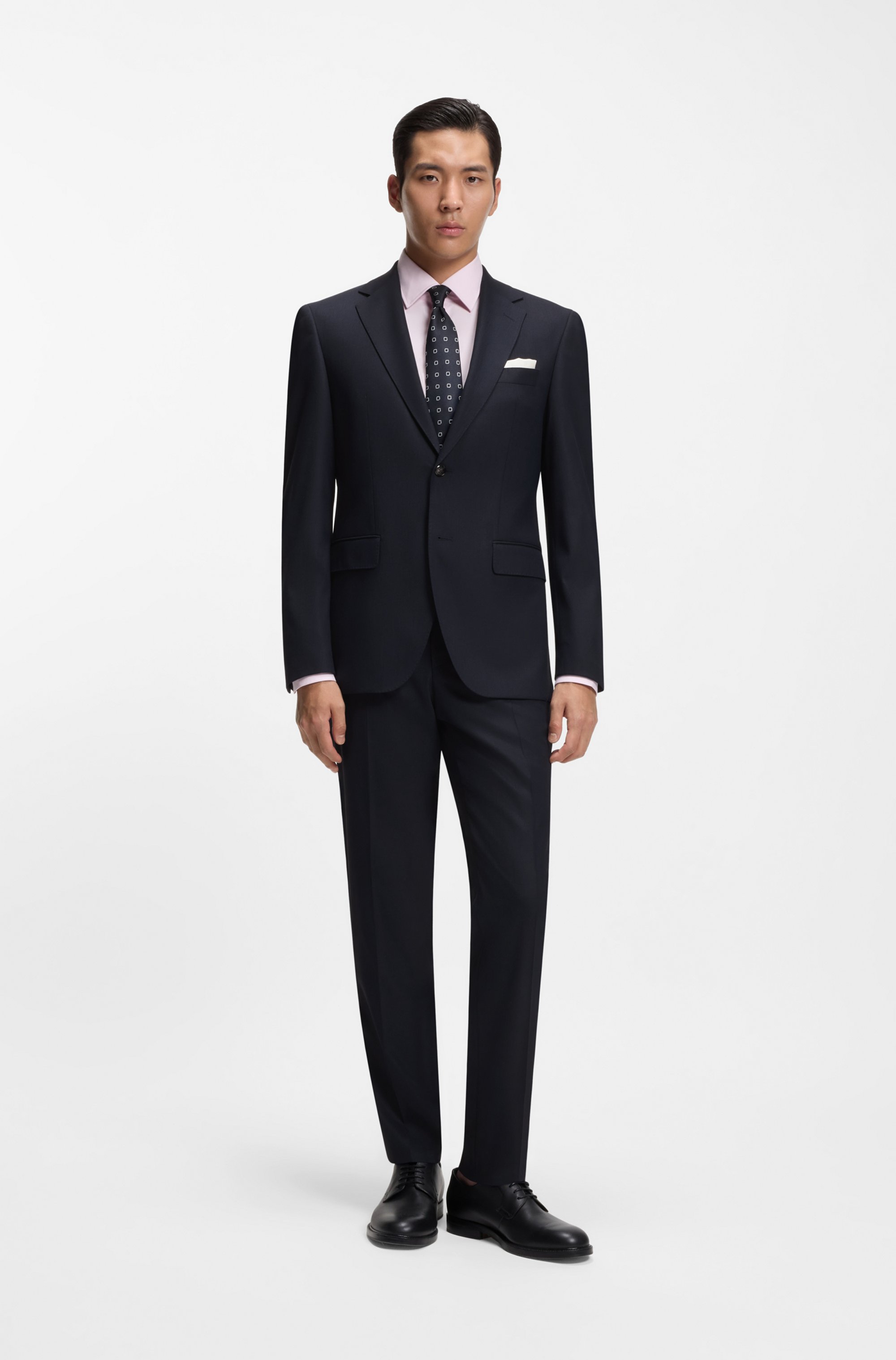 Two-piece regular-fit suit in stretch cloth