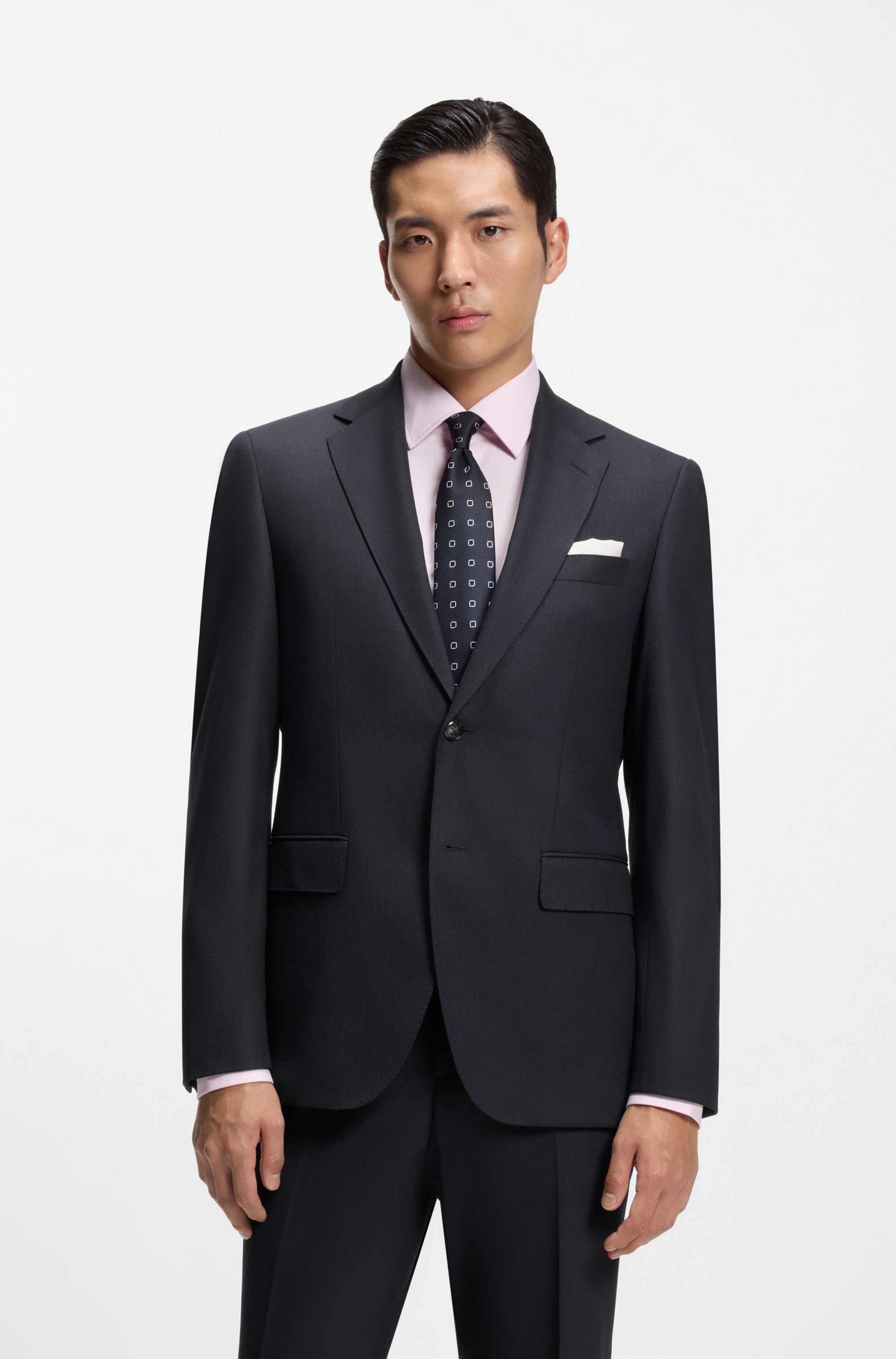Two-piece regular-fit suit in stretch cloth