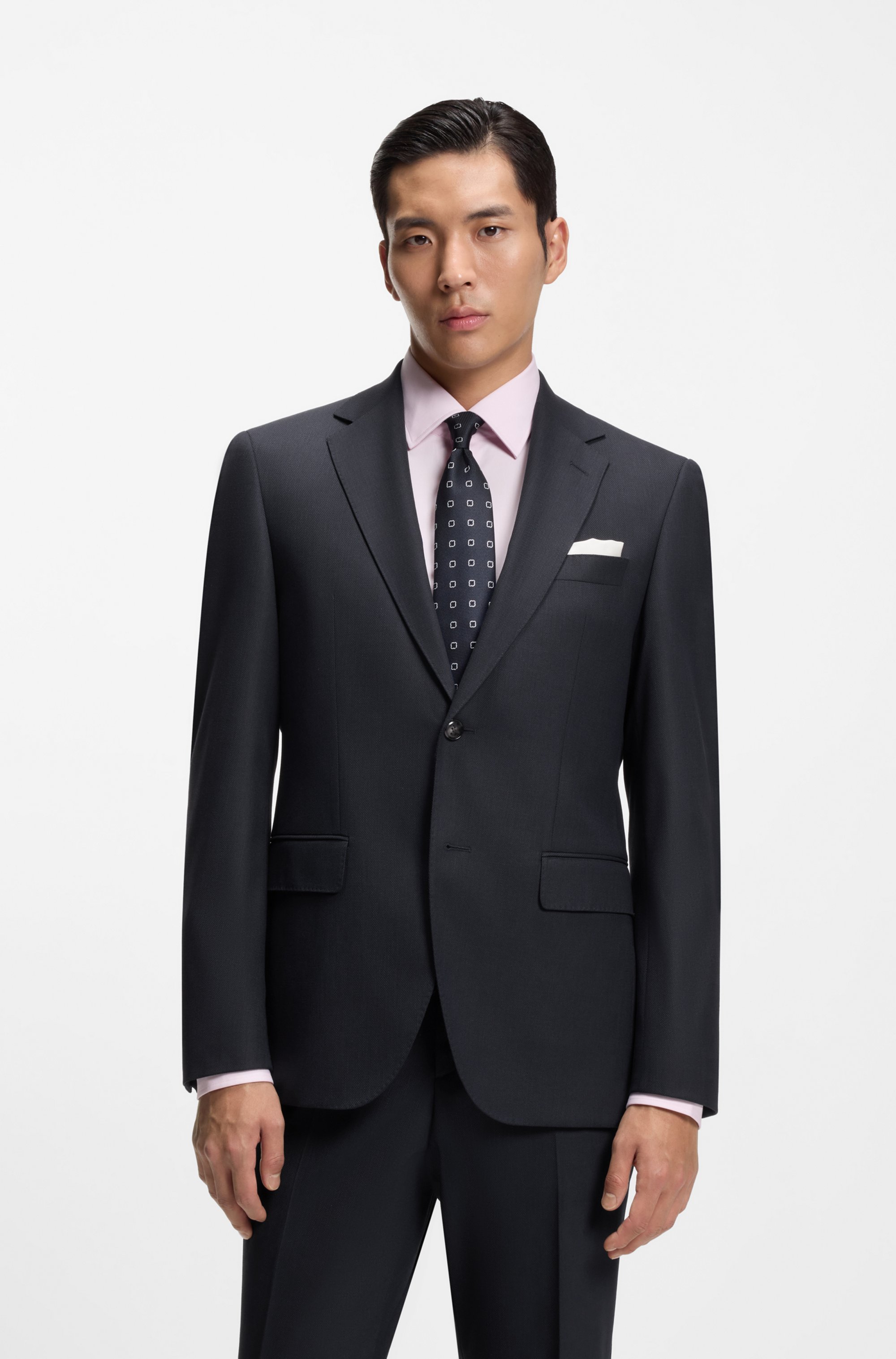 Two-piece regular-fit suit in stretch cloth