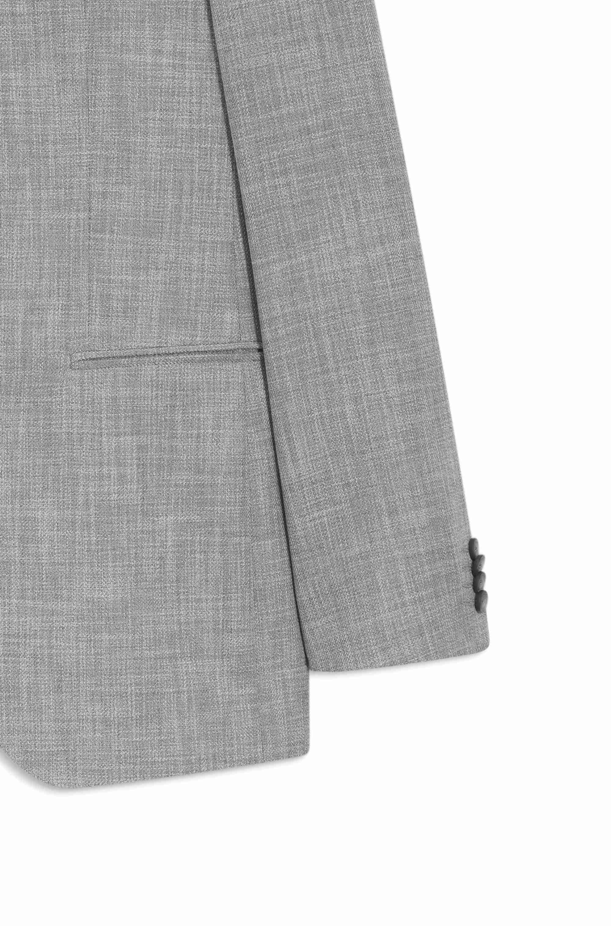 Two-piece slim-fit suit in cotton and virgin wool