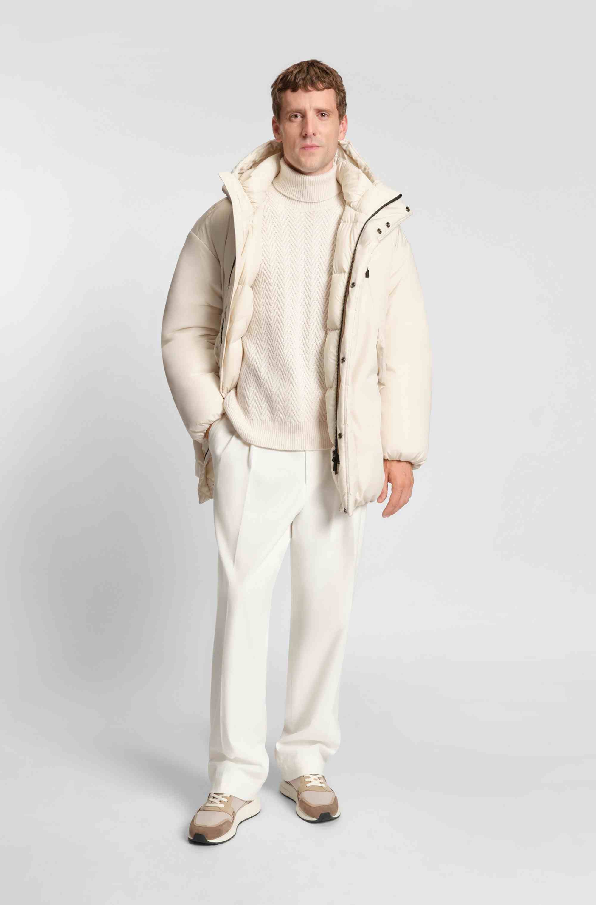 Relaxed-fit trousers in mercerised stretch cotton