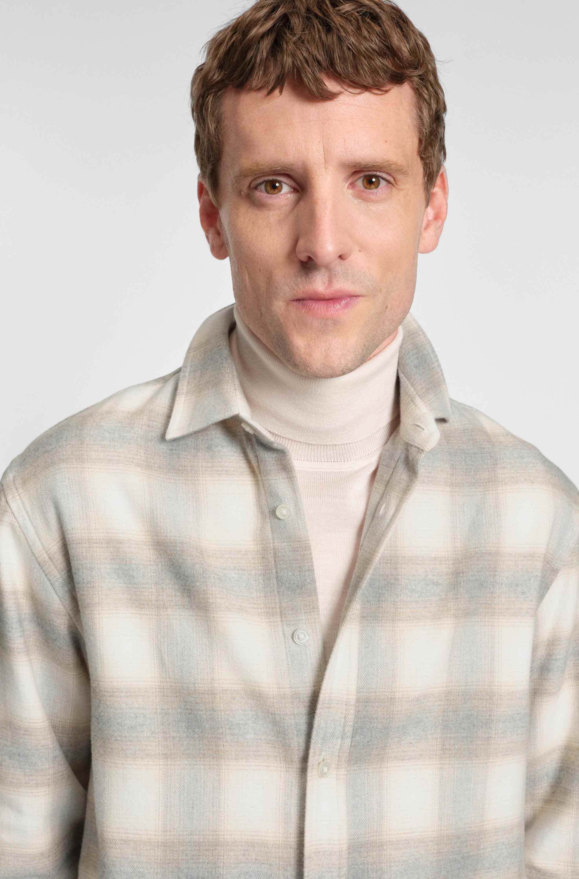 Relaxed-fit shirt in checked cotton flannel