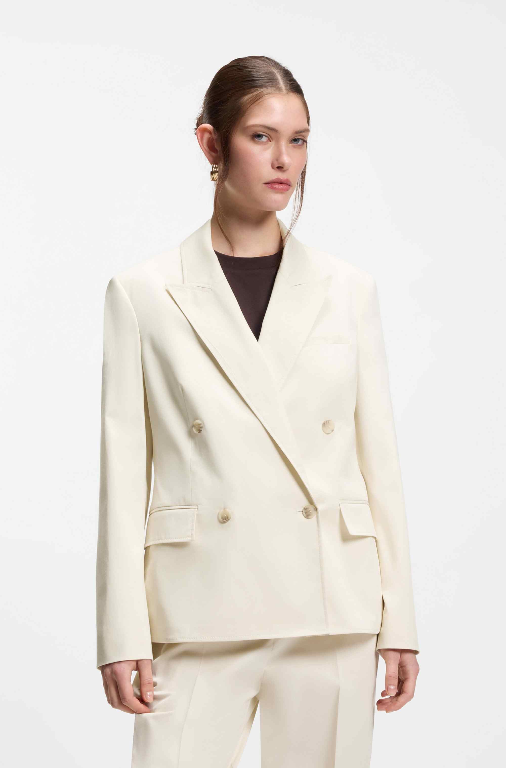 Regular-fit blazer in stretch cotton