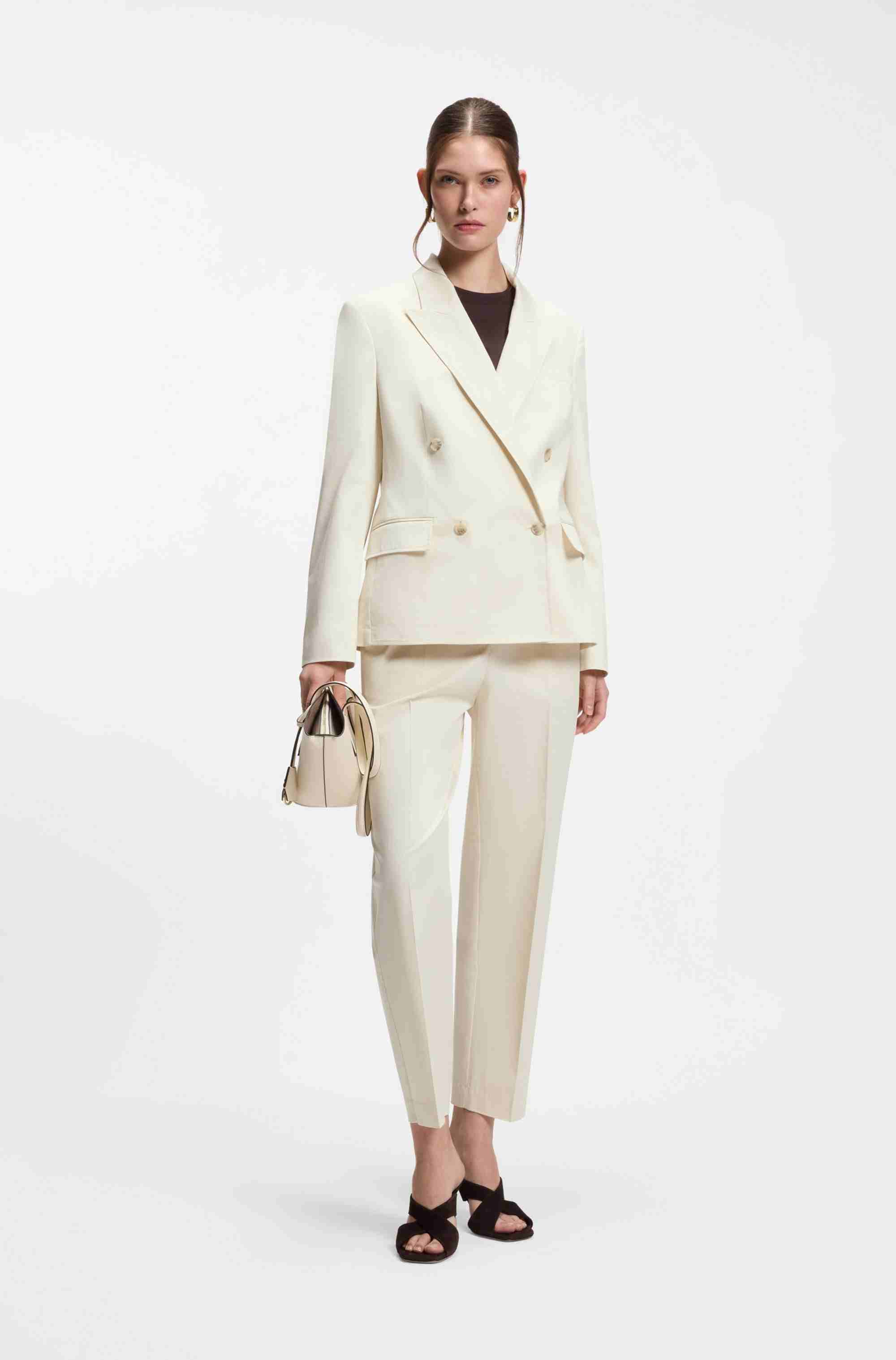 Regular-fit blazer in stretch cotton