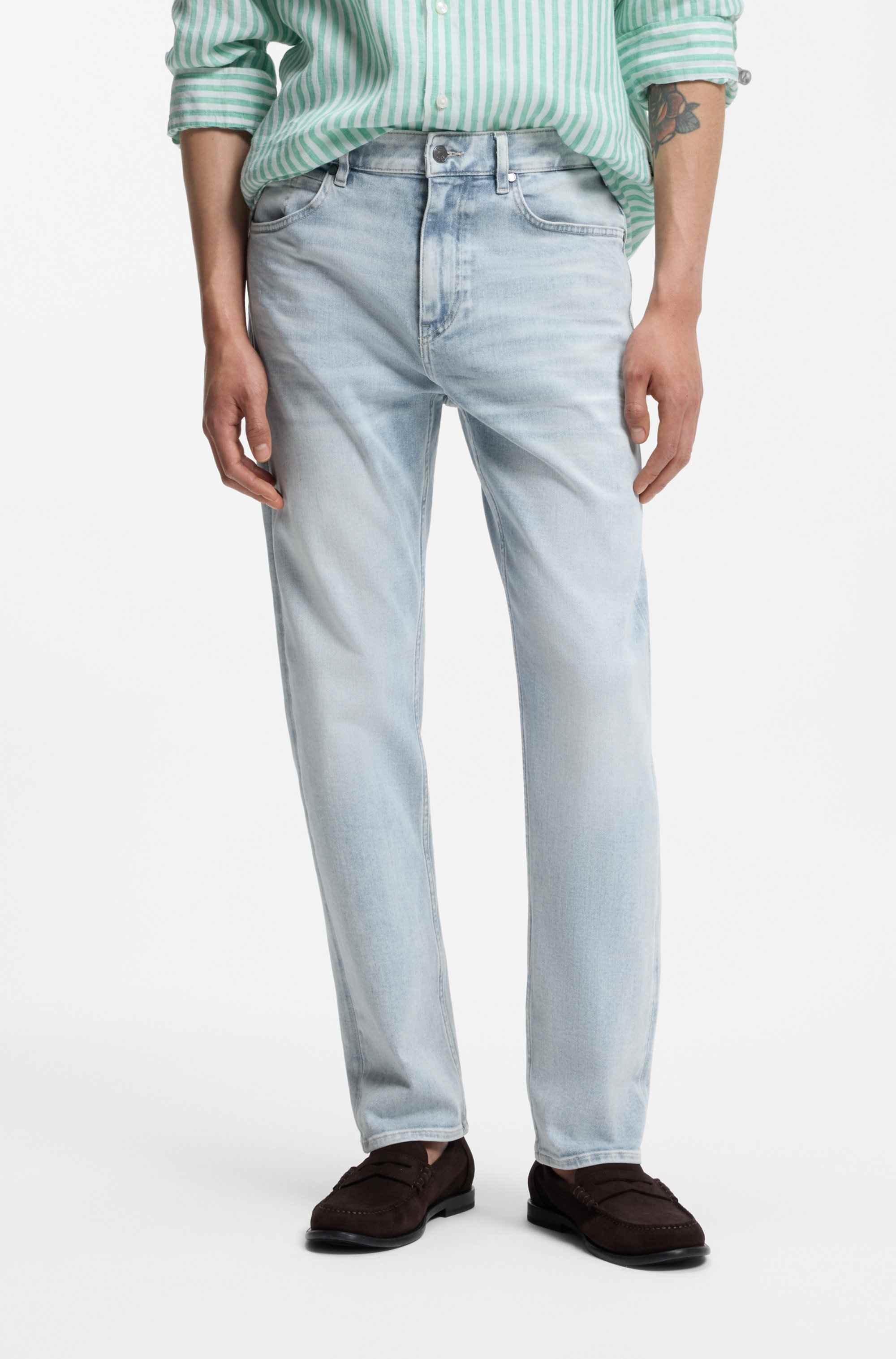 Straight-fit jeans in blue super-soft stretch denim