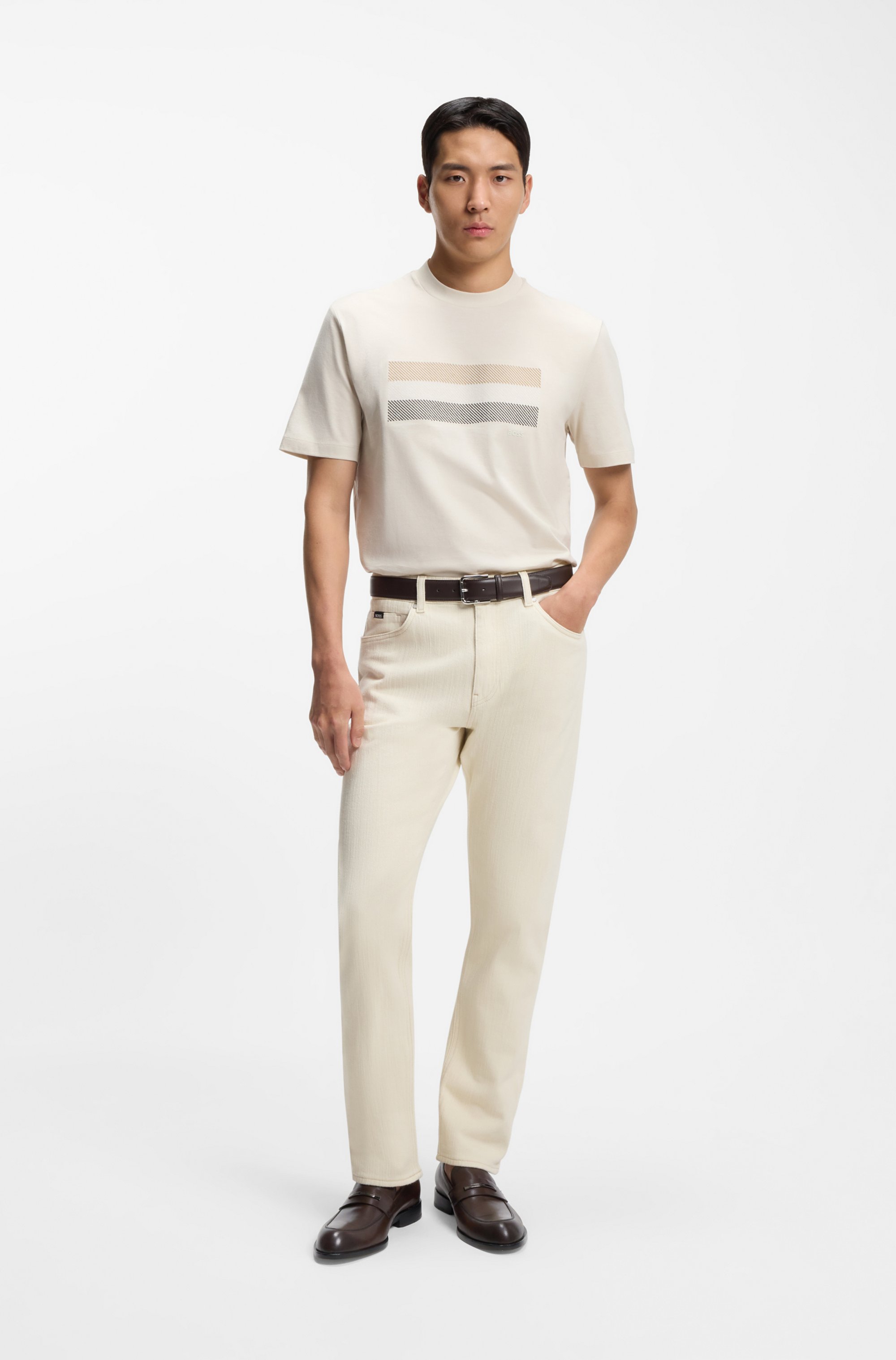 Leather loafers with branded metal trim