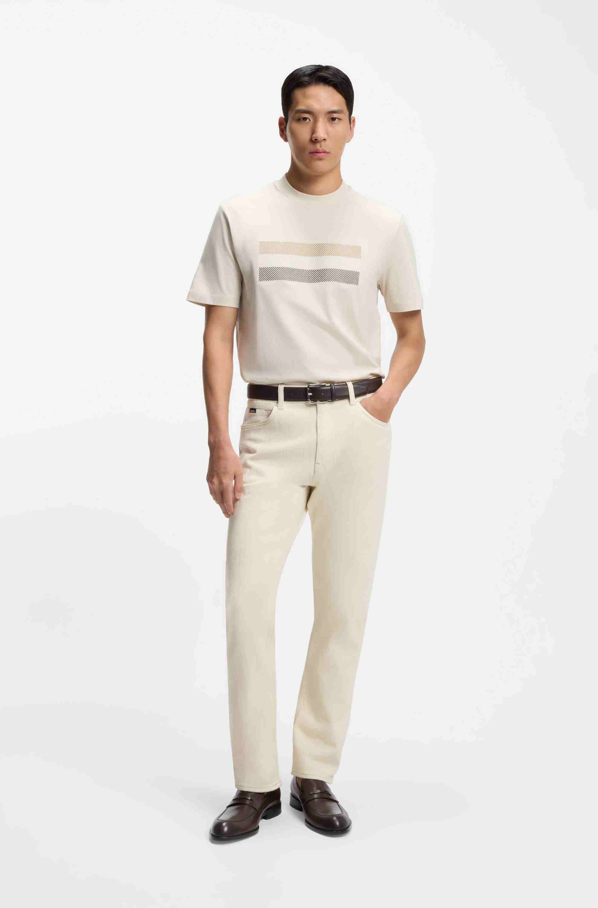 Leather loafers with branded metal trim