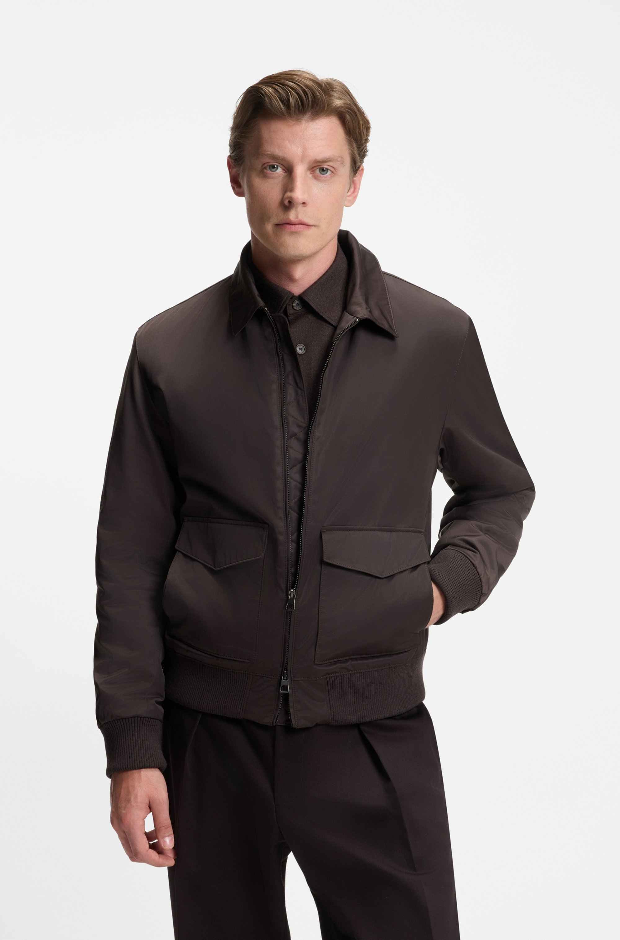 BECKHAM x BOSS jacket in water-repellent twill