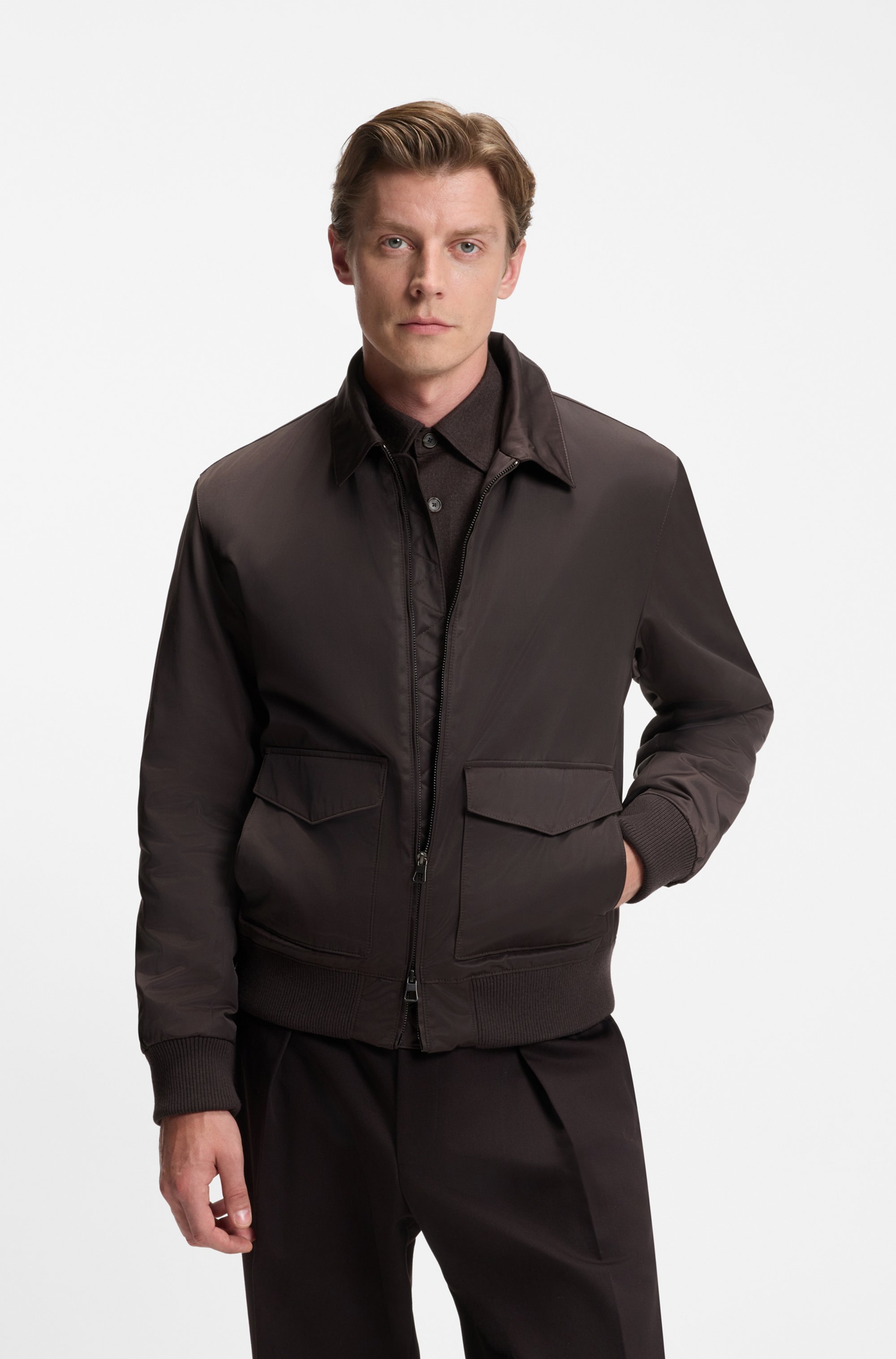 BECKHAM x BOSS jacket in water-repellent twill