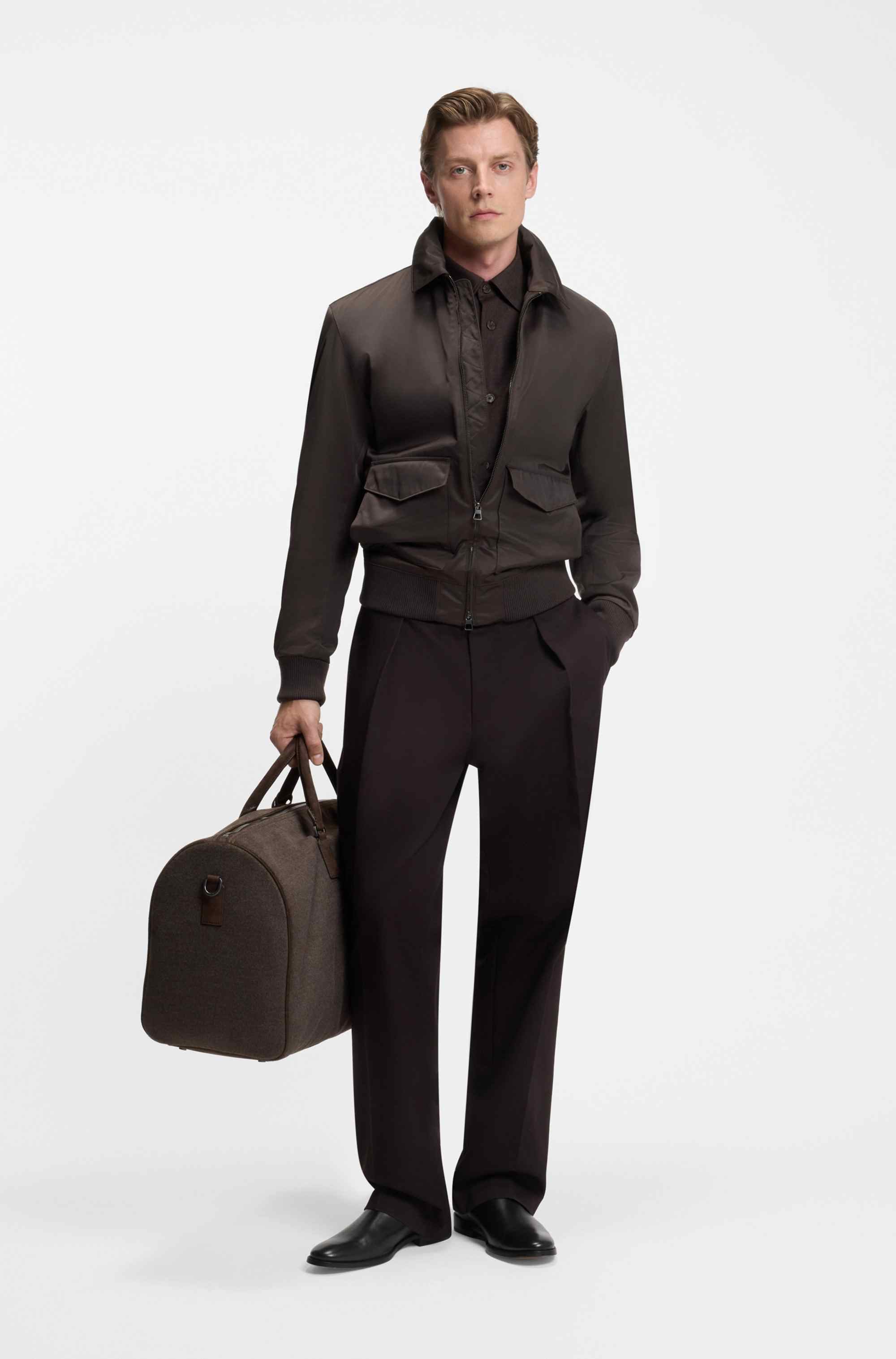 BECKHAM x BOSS jacket in water-repellent twill