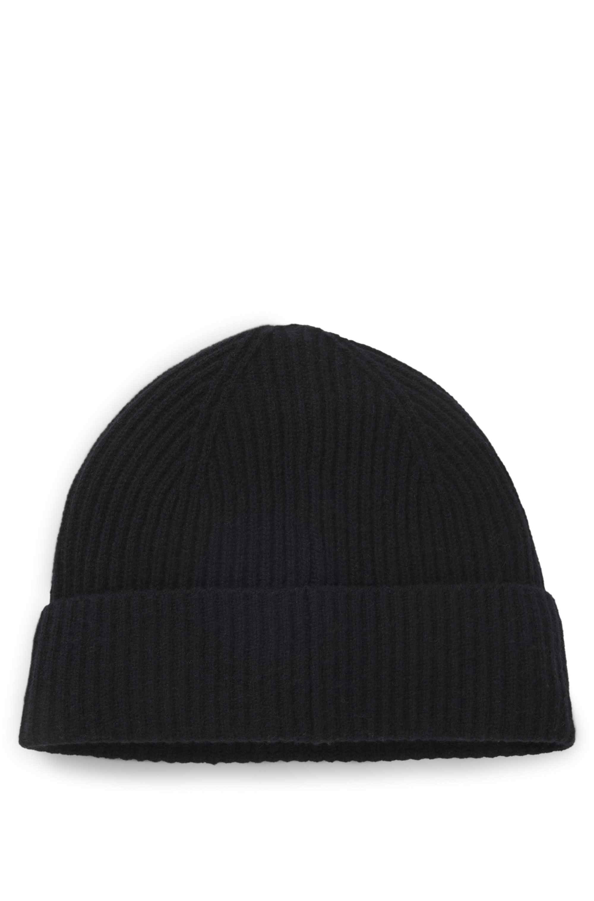 Wool-cashmere beanie hat with Double B monogram