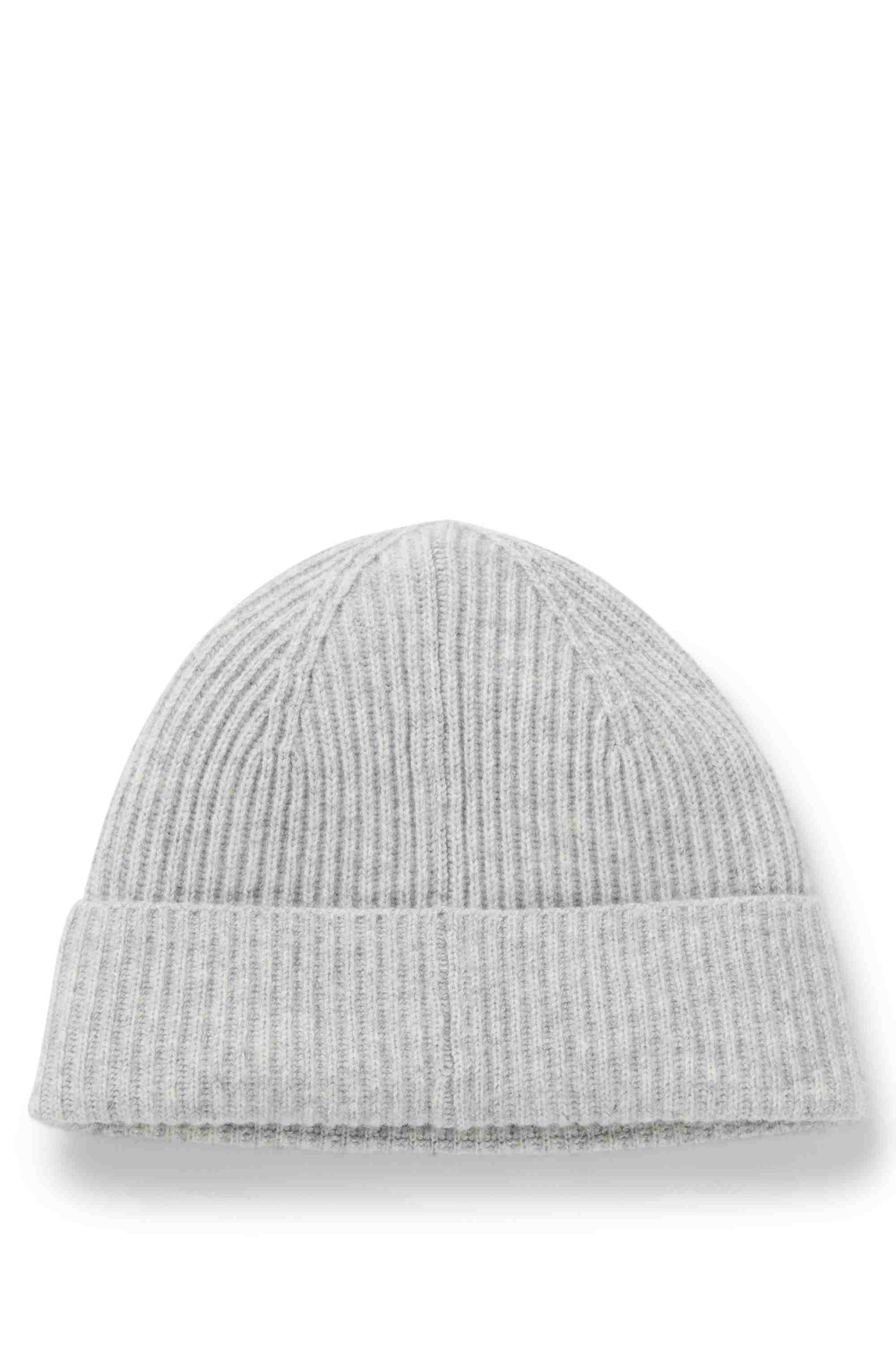 Wool-cashmere beanie hat with Double B monogram