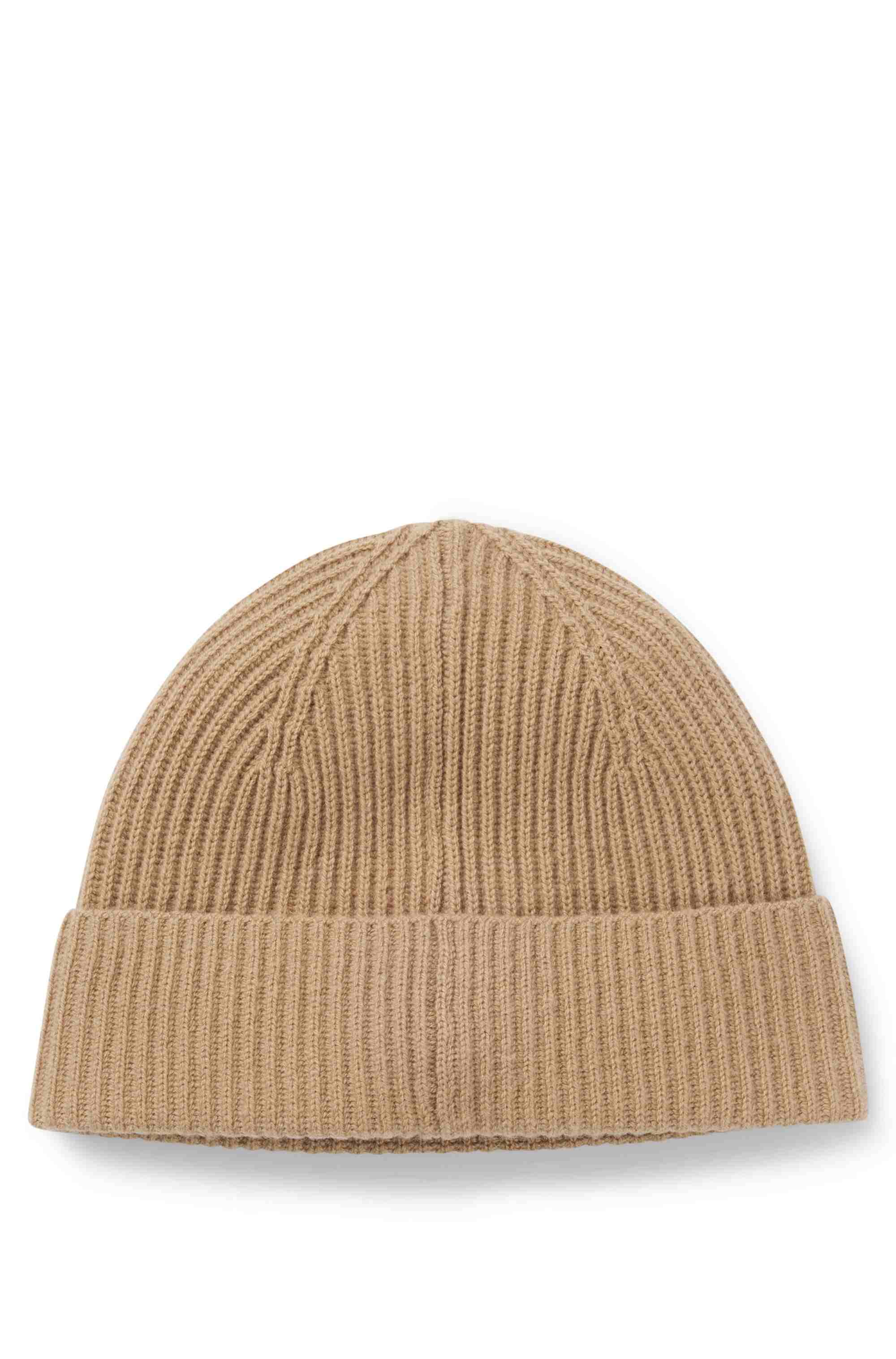 Wool-cashmere beanie hat with Double B monogram