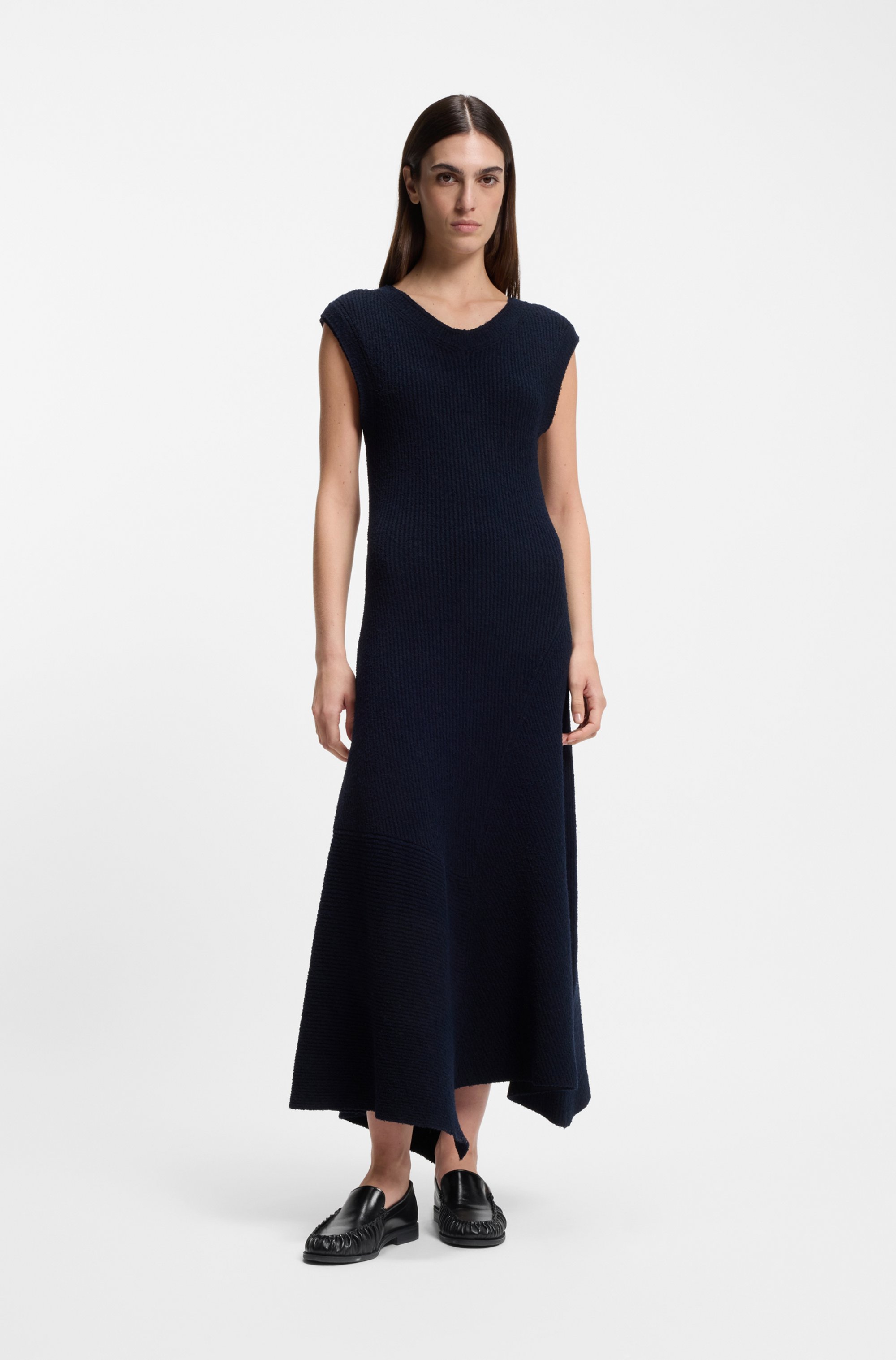 Leather moccasins with ruched detailing