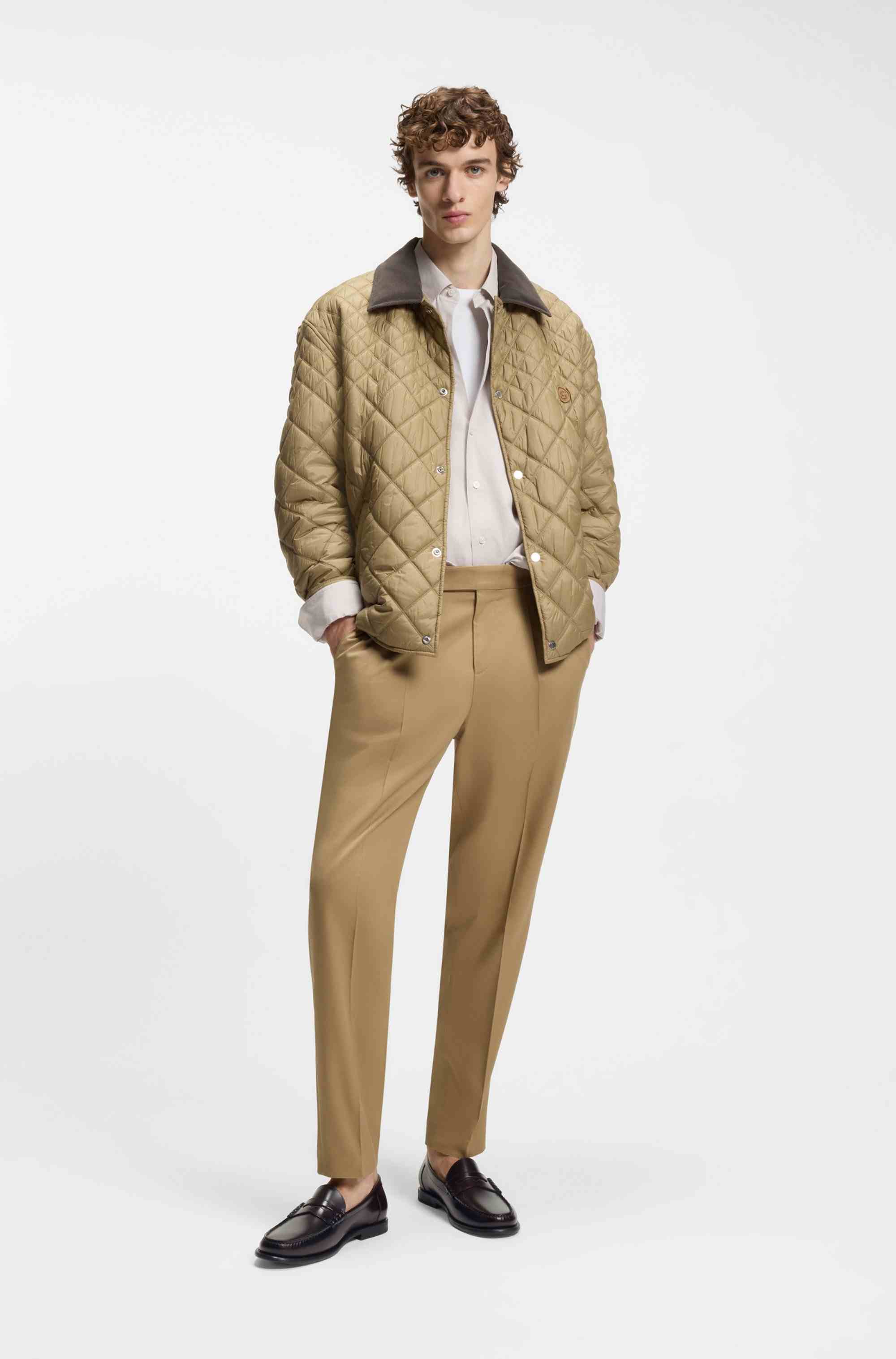 Leather loafers with penny trim