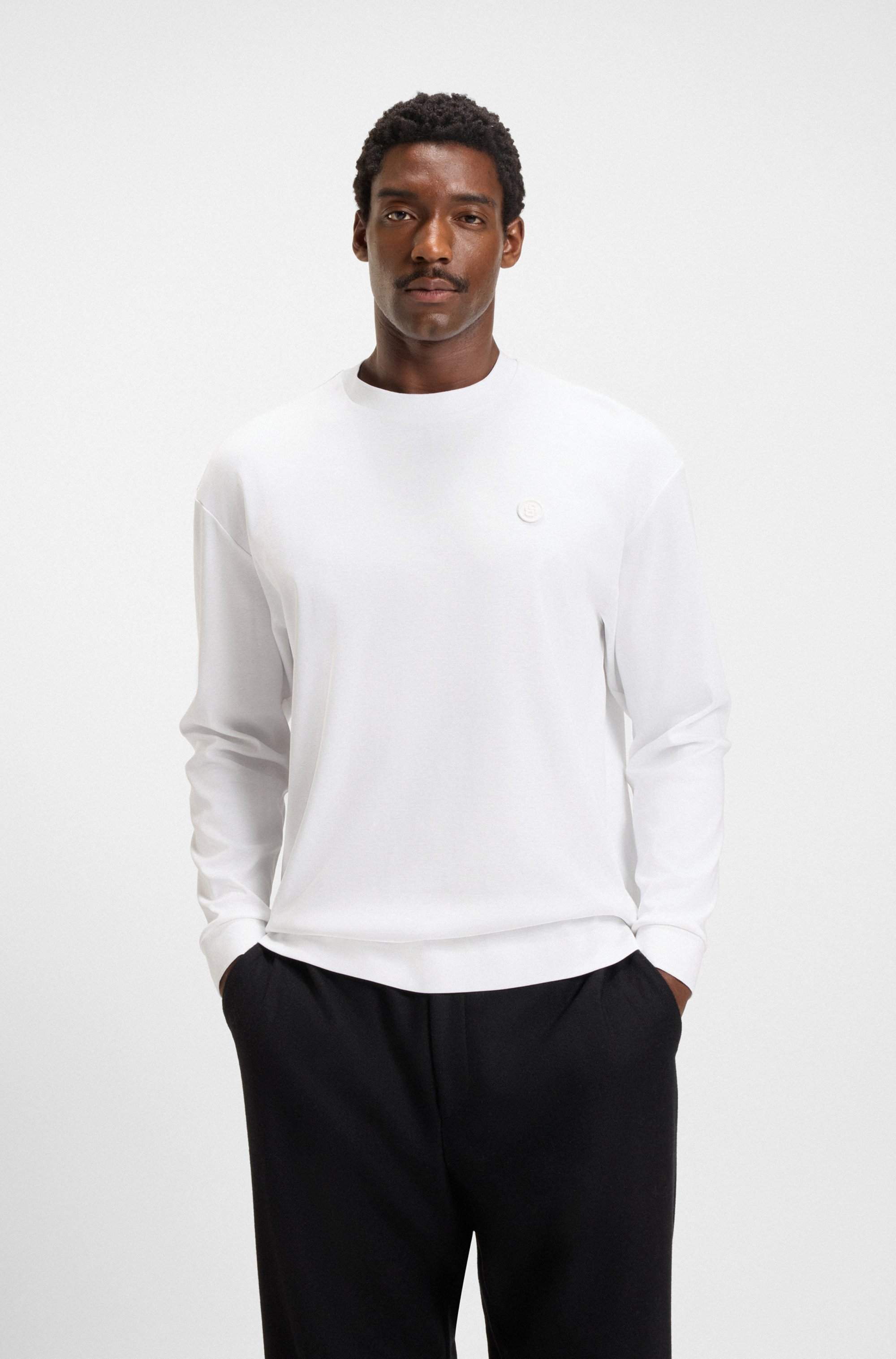 Mercerised-cotton T-shirt with Double B monogram
