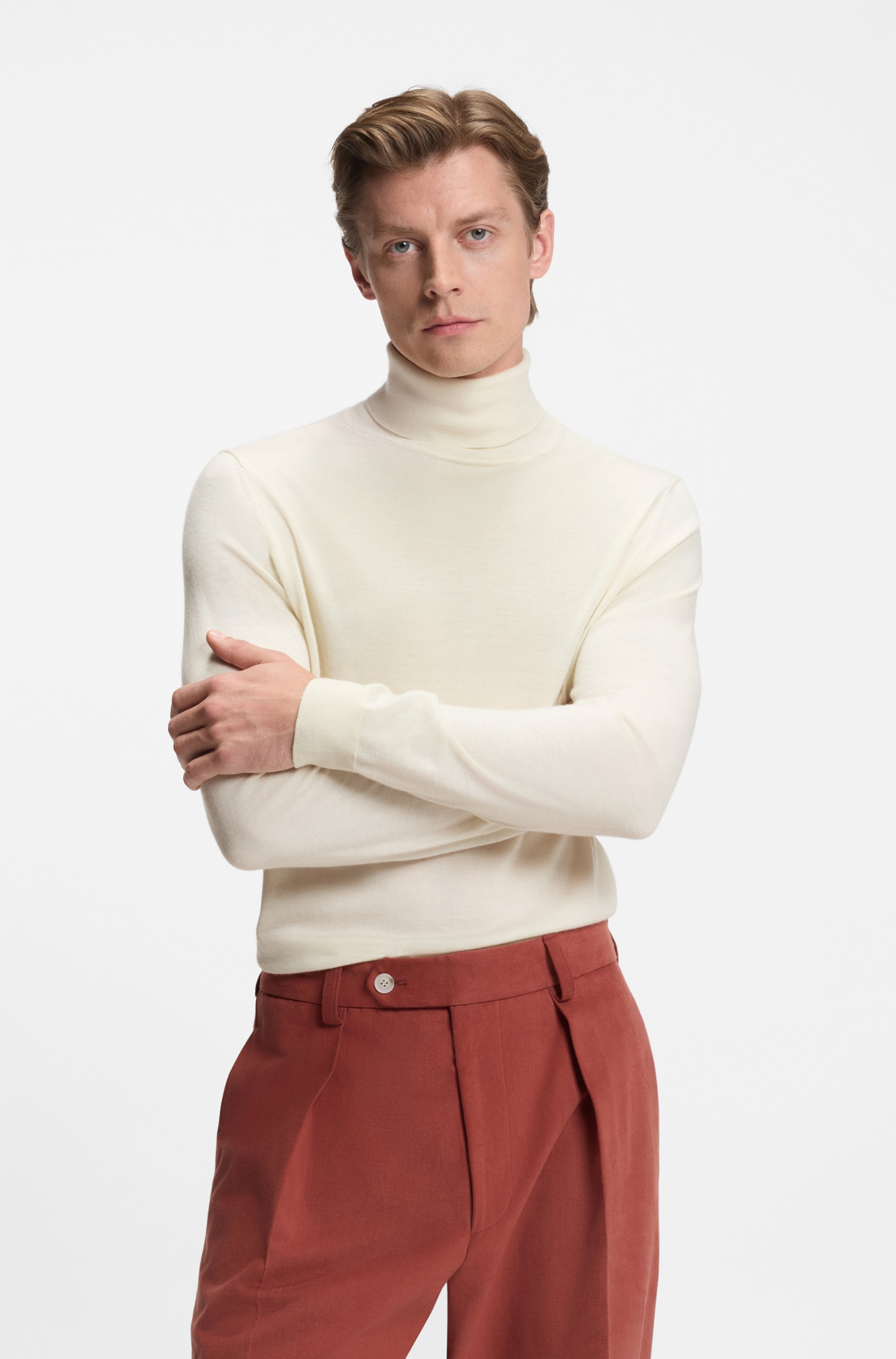 BECKHAM x BOSS rollneck sweater in cashmere