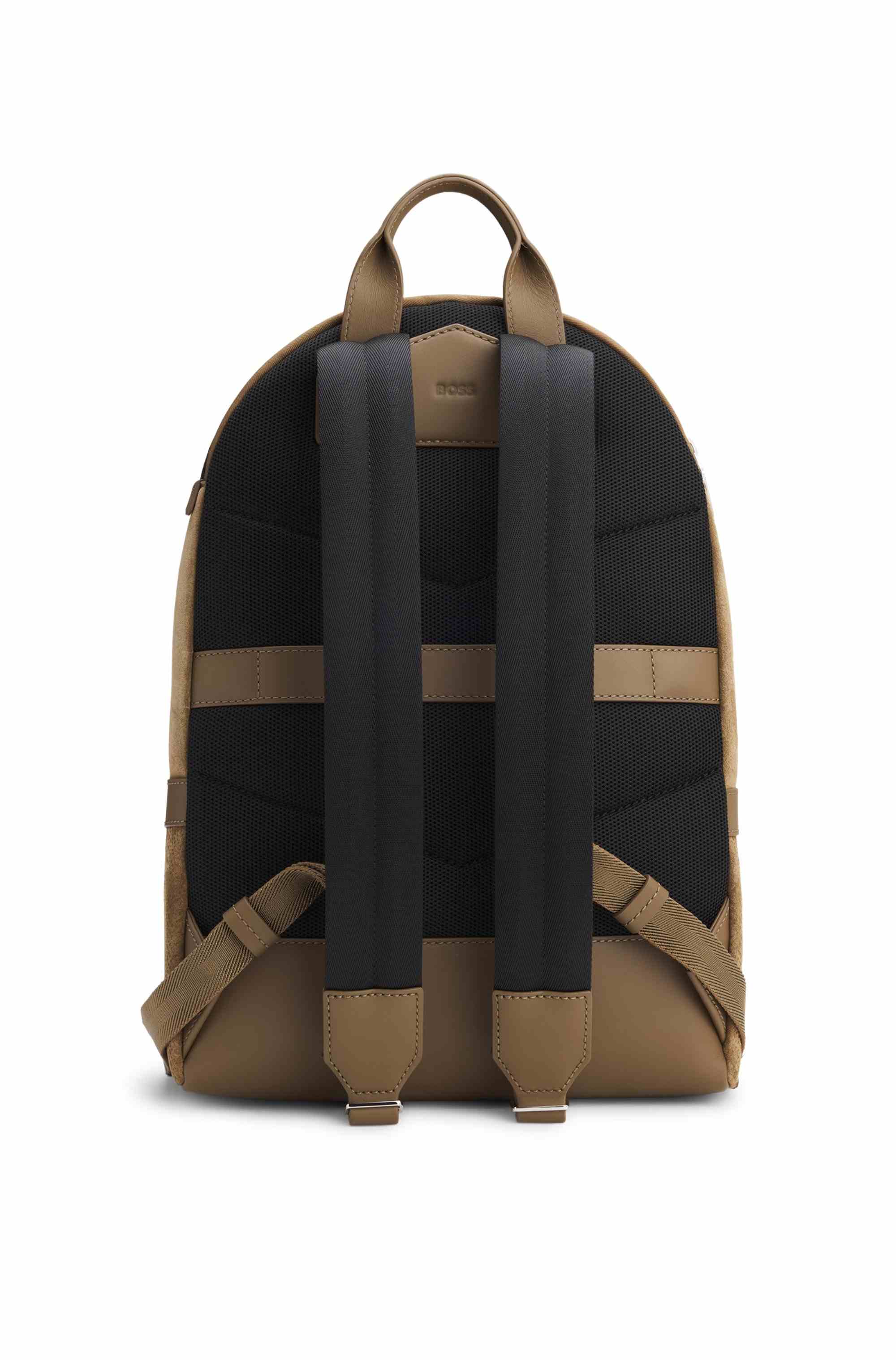 Backpack in monogram-embossed suede