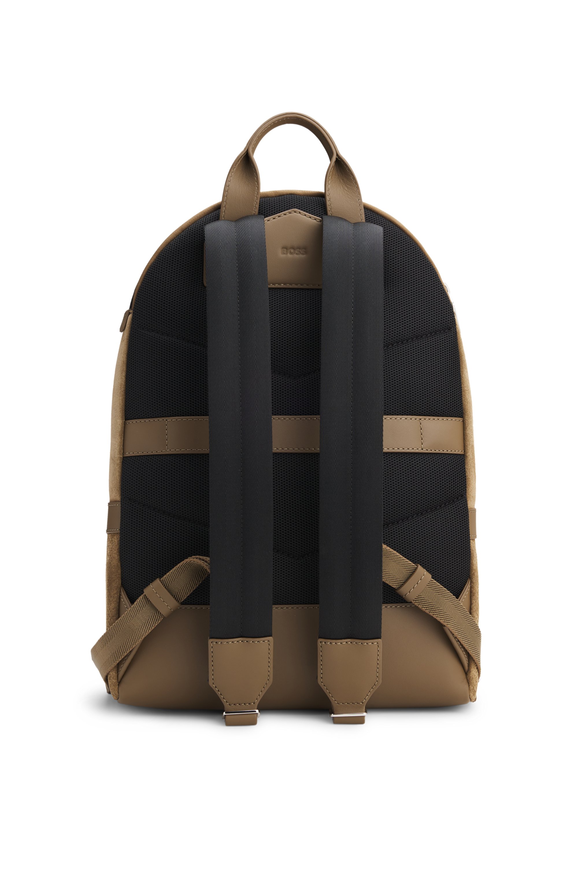 Backpack in monogram-embossed suede