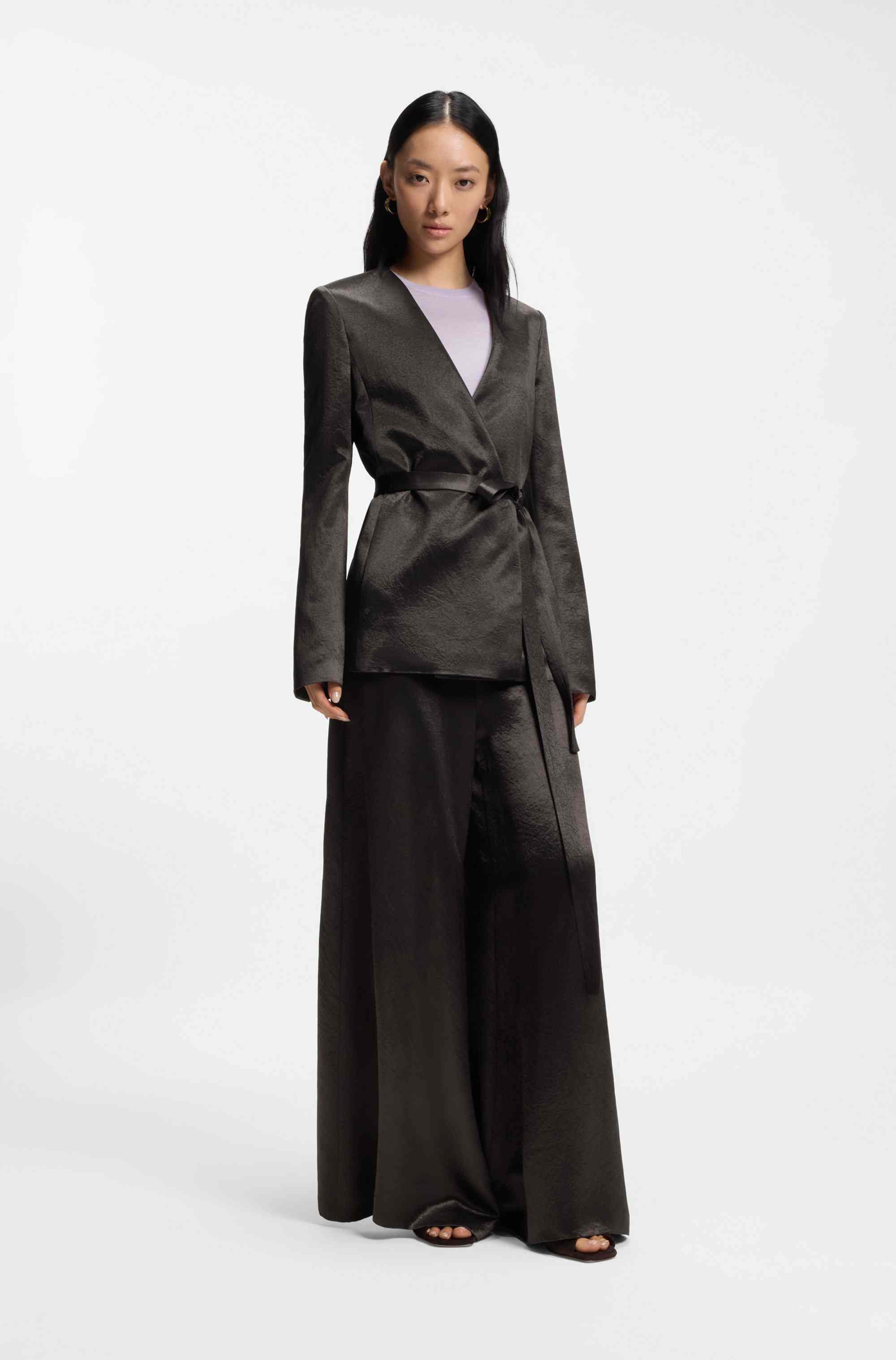 Slim-fit blazer in lustrous twill