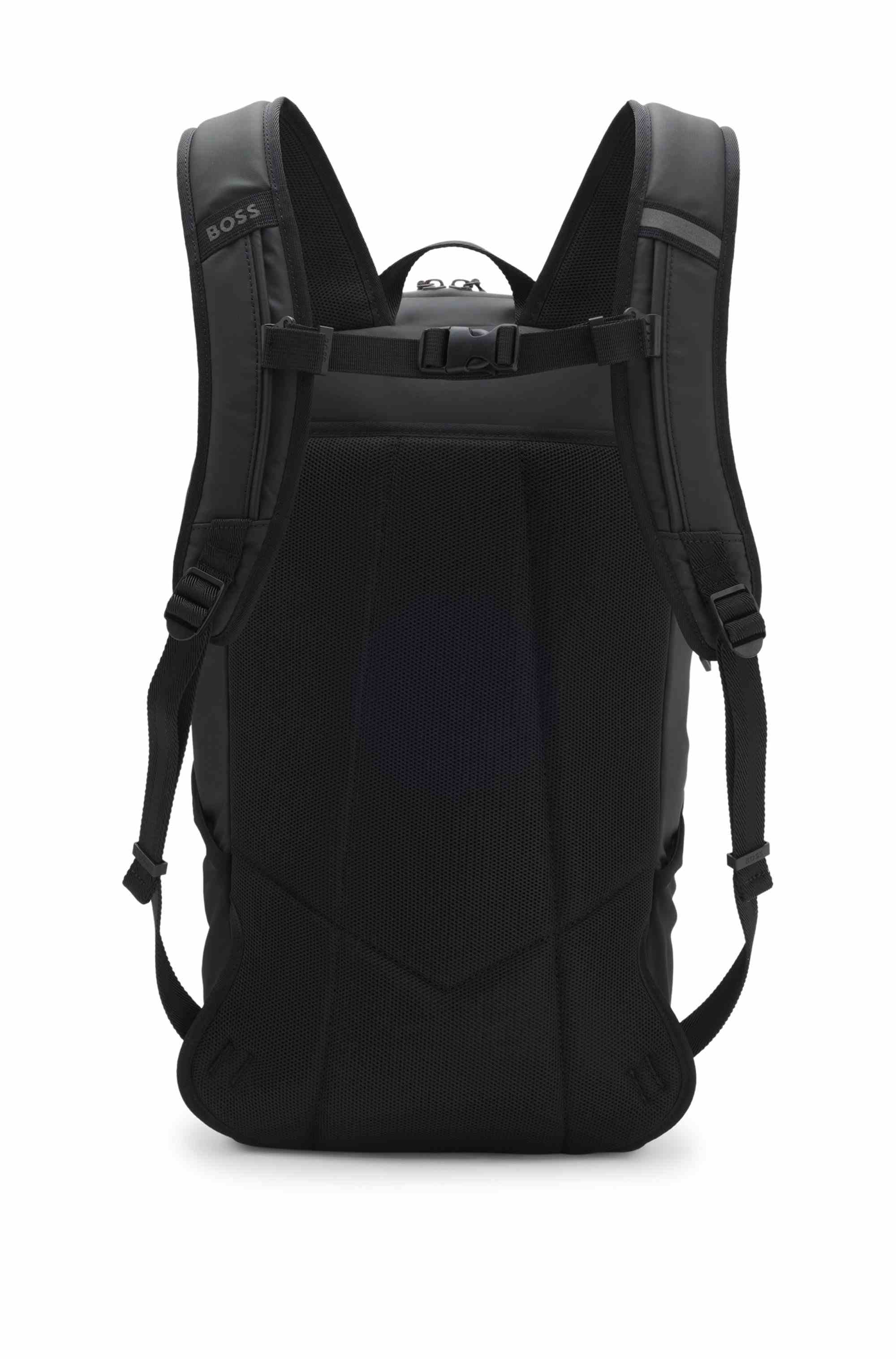 Faux-leather backpack with reflective details