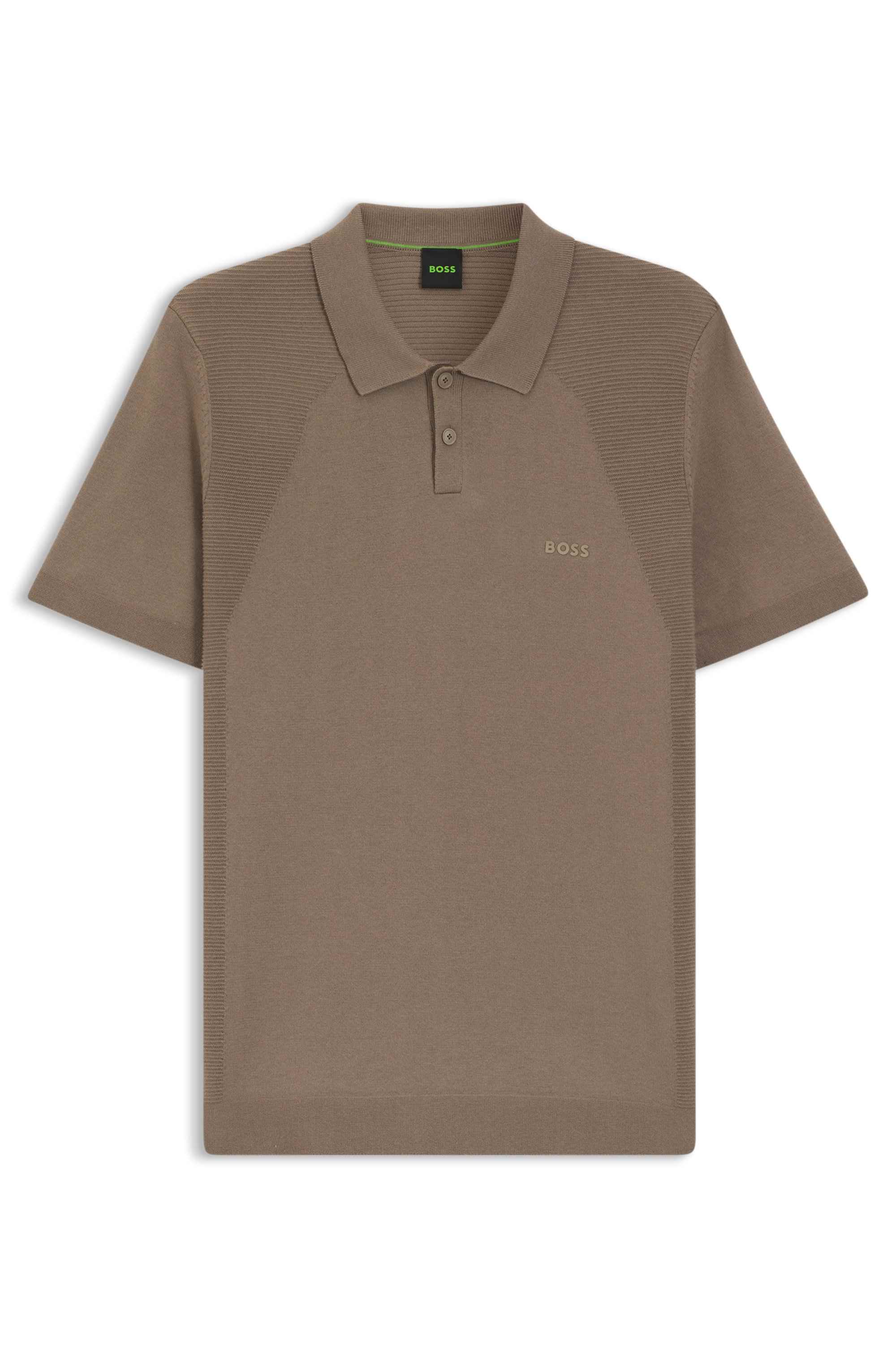 Cotton-blend polo shirt with bodymapping structure