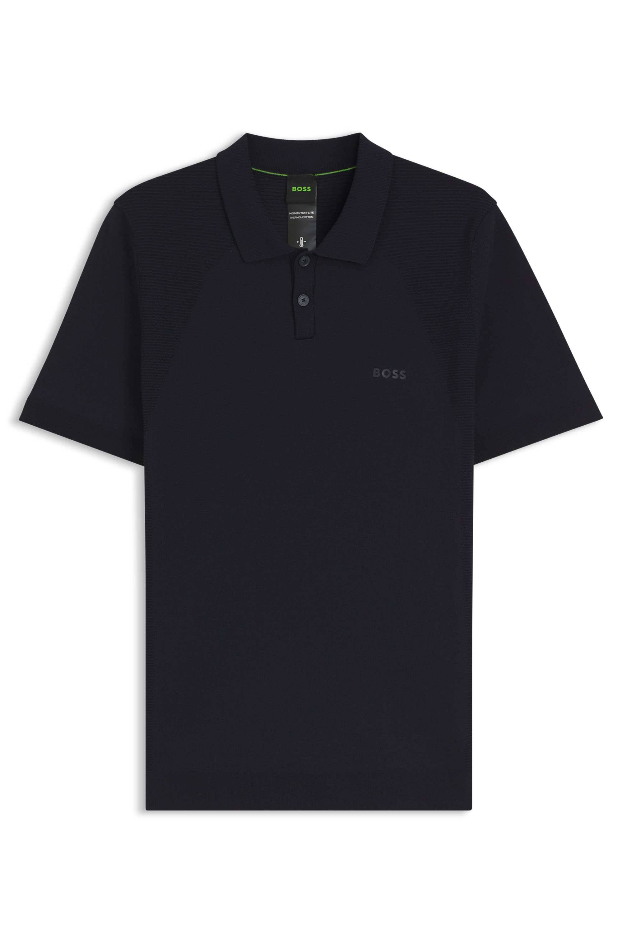 Cotton-blend polo shirt with bodymapping structure