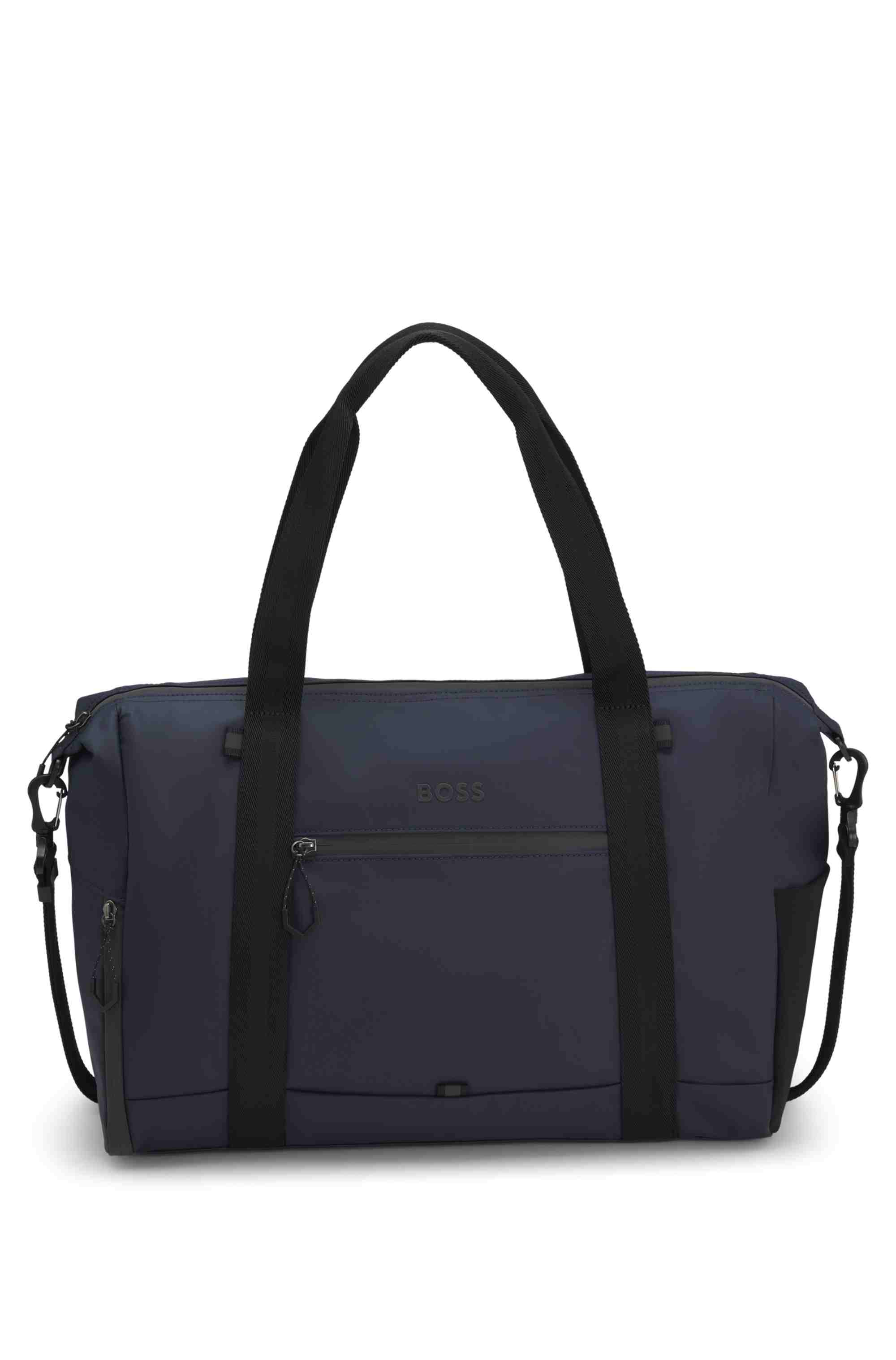 Faux-leather holdall with reflective details