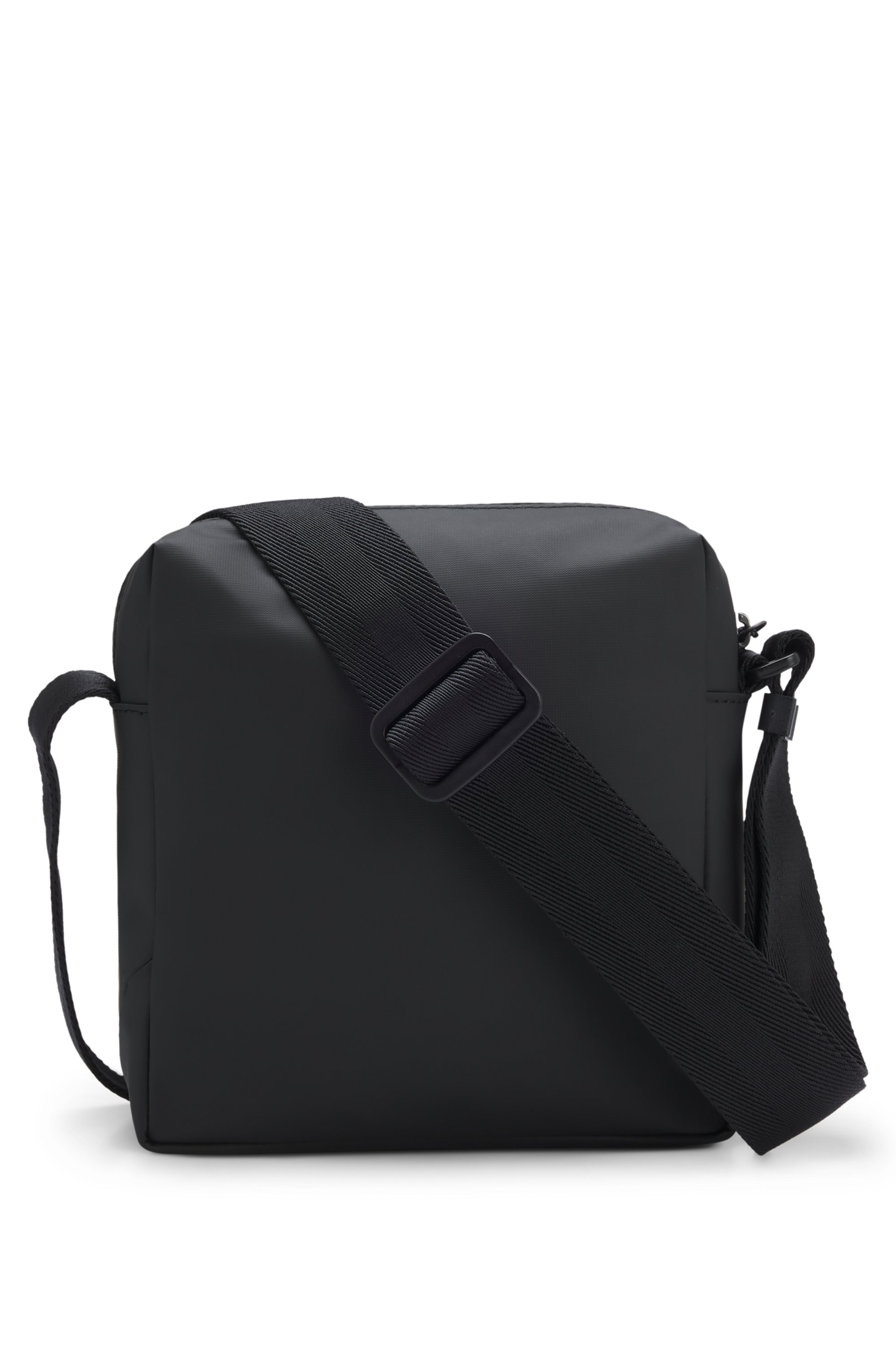 Faux-leather reporter bag with reflective details