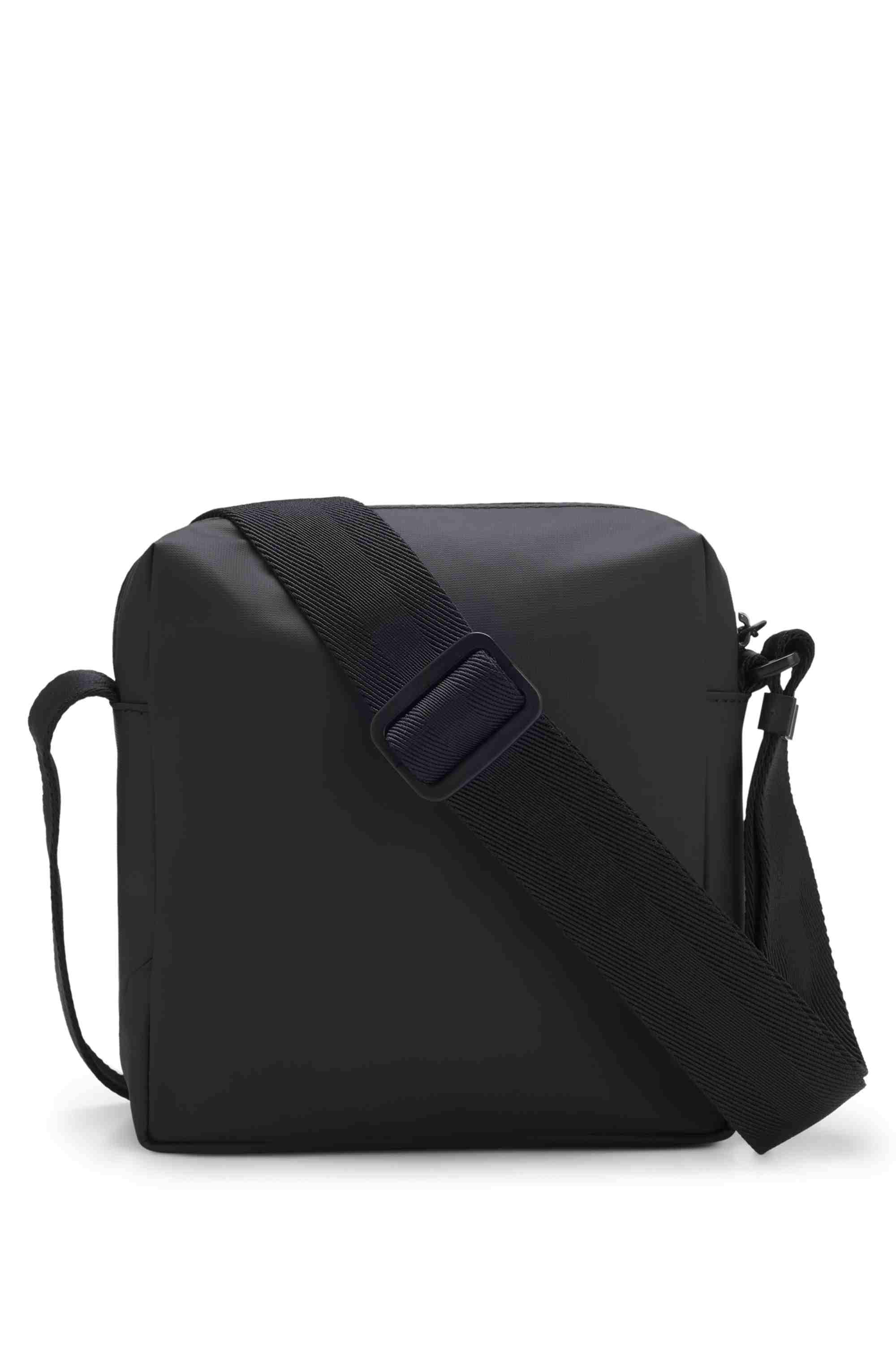 Faux-leather reporter bag with reflective details