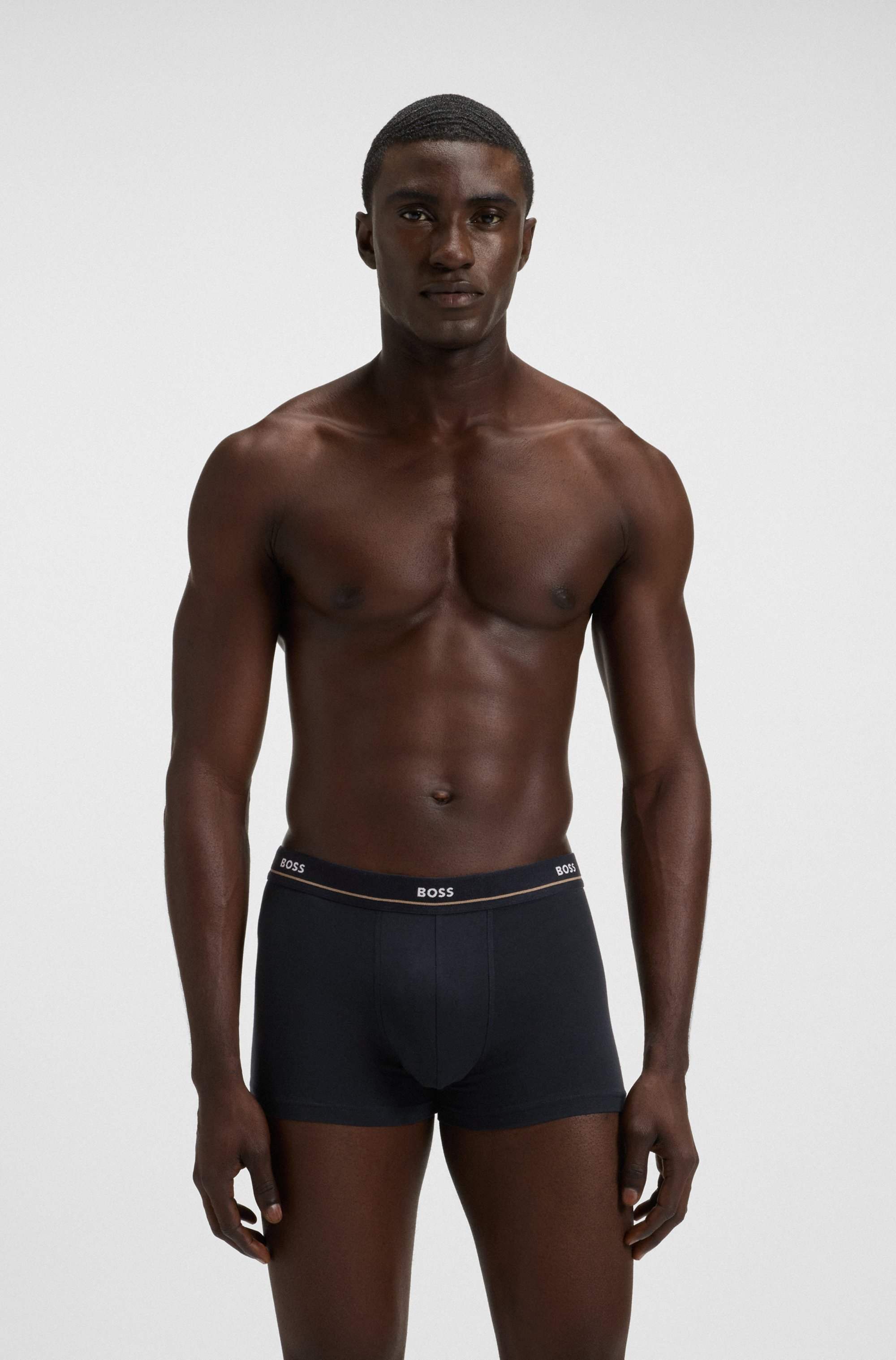 Five-pack of stretch-cotton trunks with logo waistbands