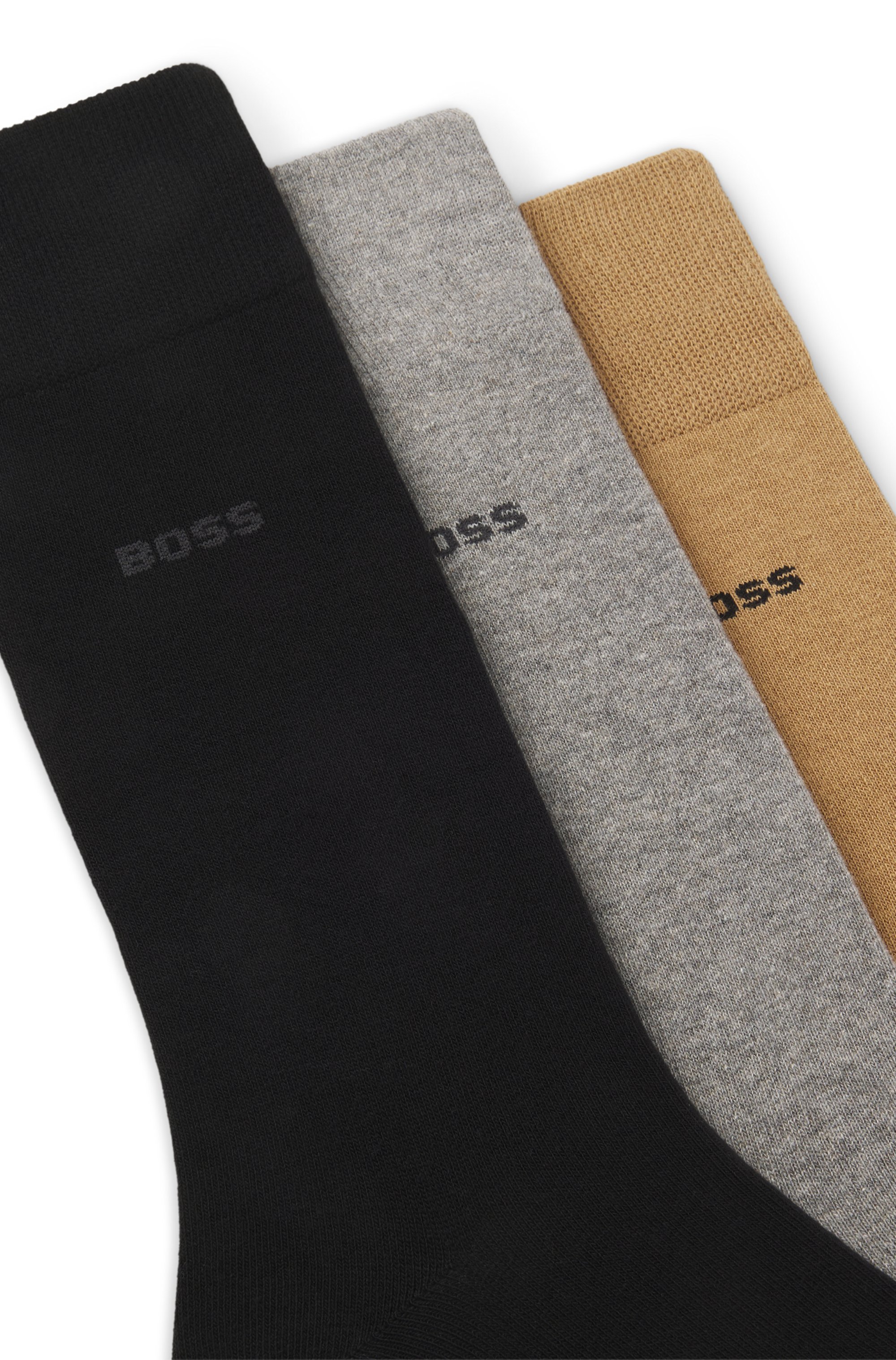 Three-pack of regular-length socks with logos