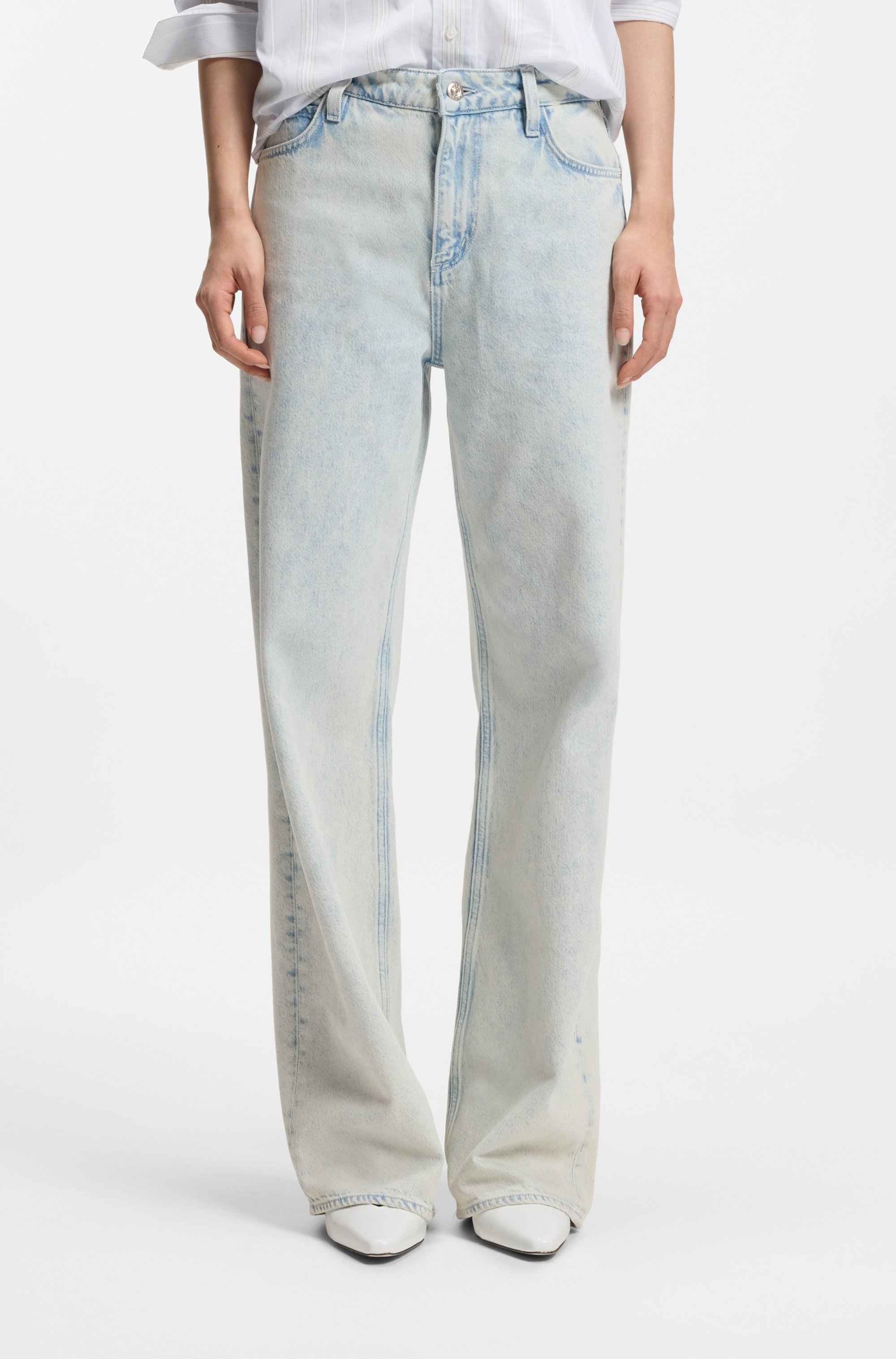 Boyfriend-fit jeans in super-soft light-blue denim