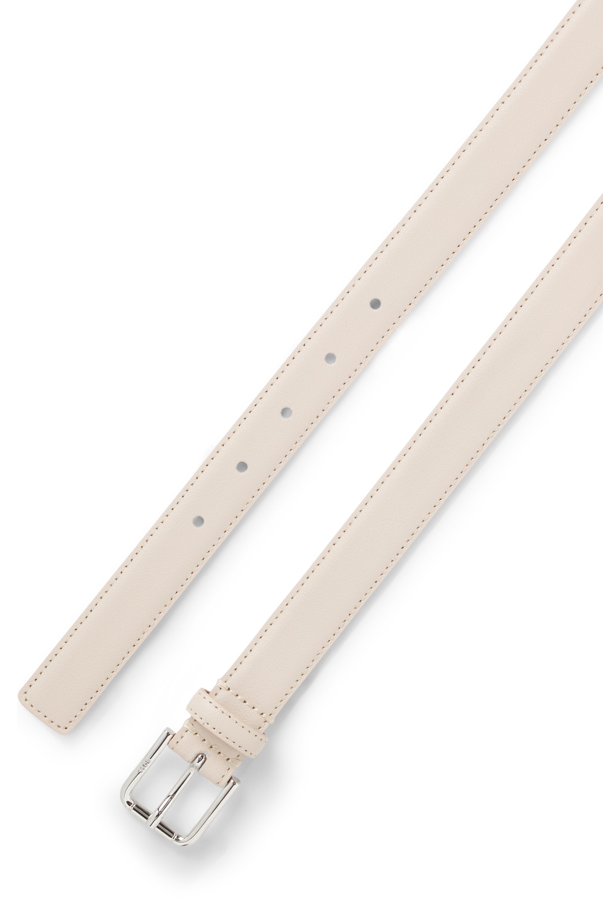 Italian-leather belt with pin buckle