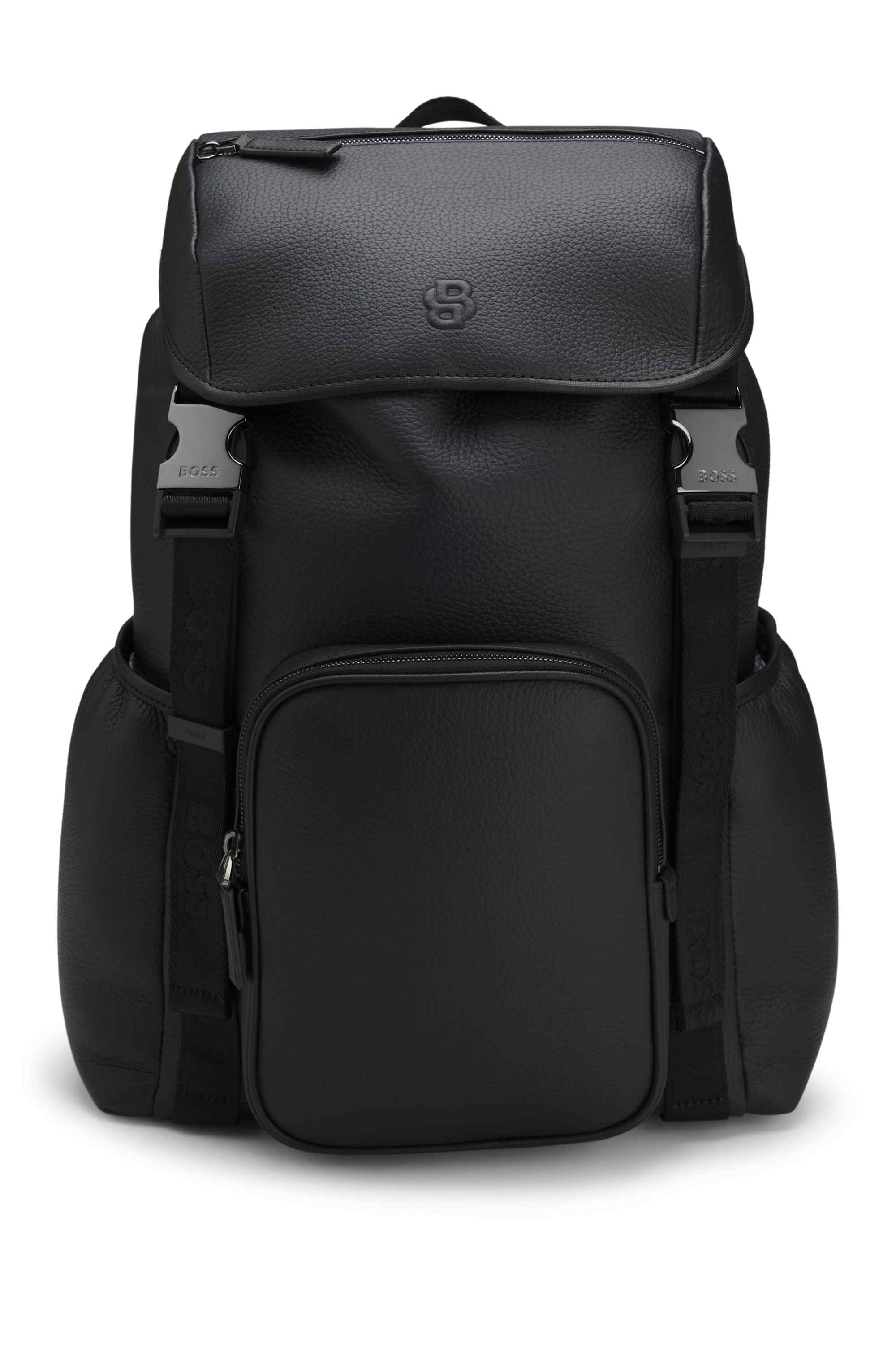 Italian-leather backpack with Double B monogram