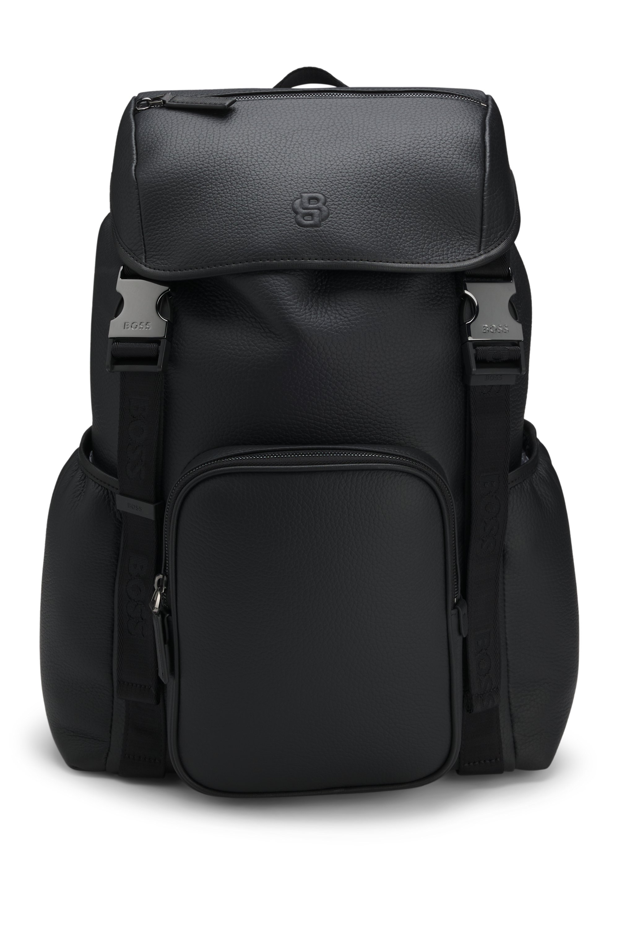 Italian-leather backpack with Double B monogram